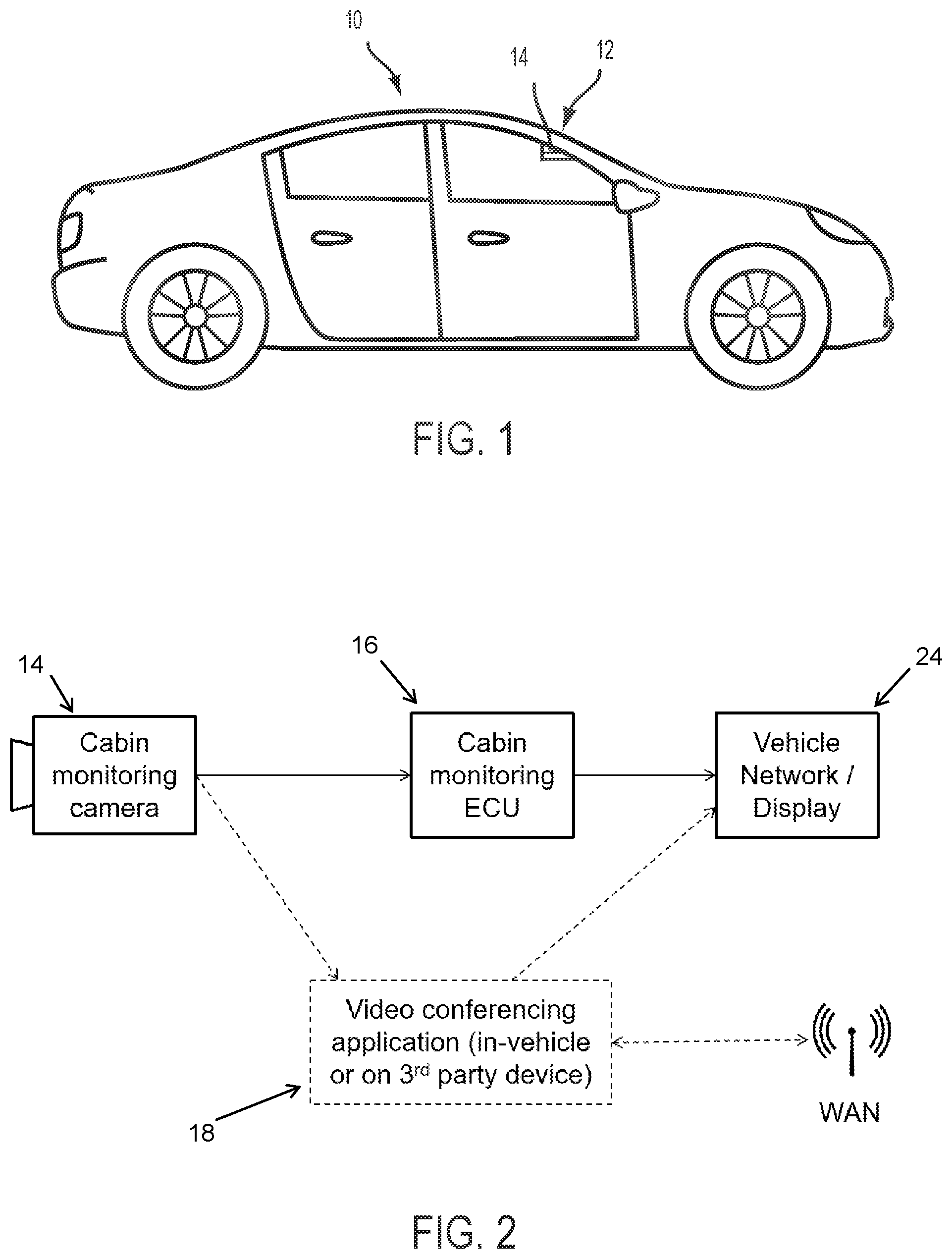 Patent US12304396 Figure 1 – Vehicular driver monitoring system with video-calling function