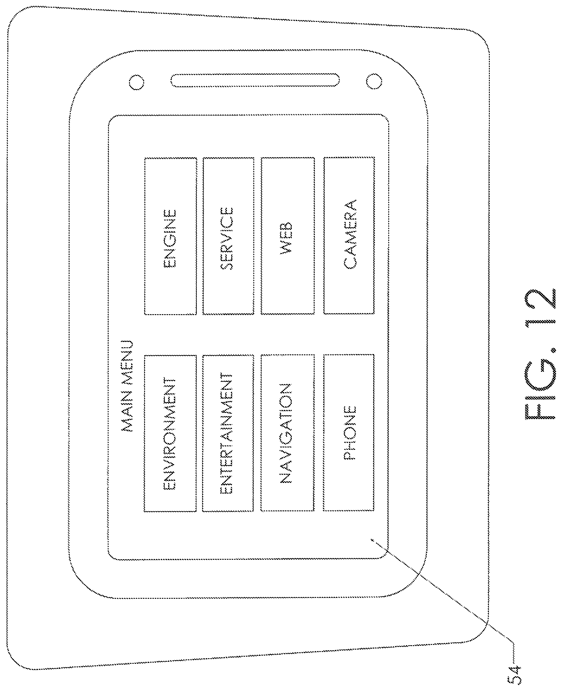 Patent US12304397 Figure 12 – Touchscreen-based vehicle control interface