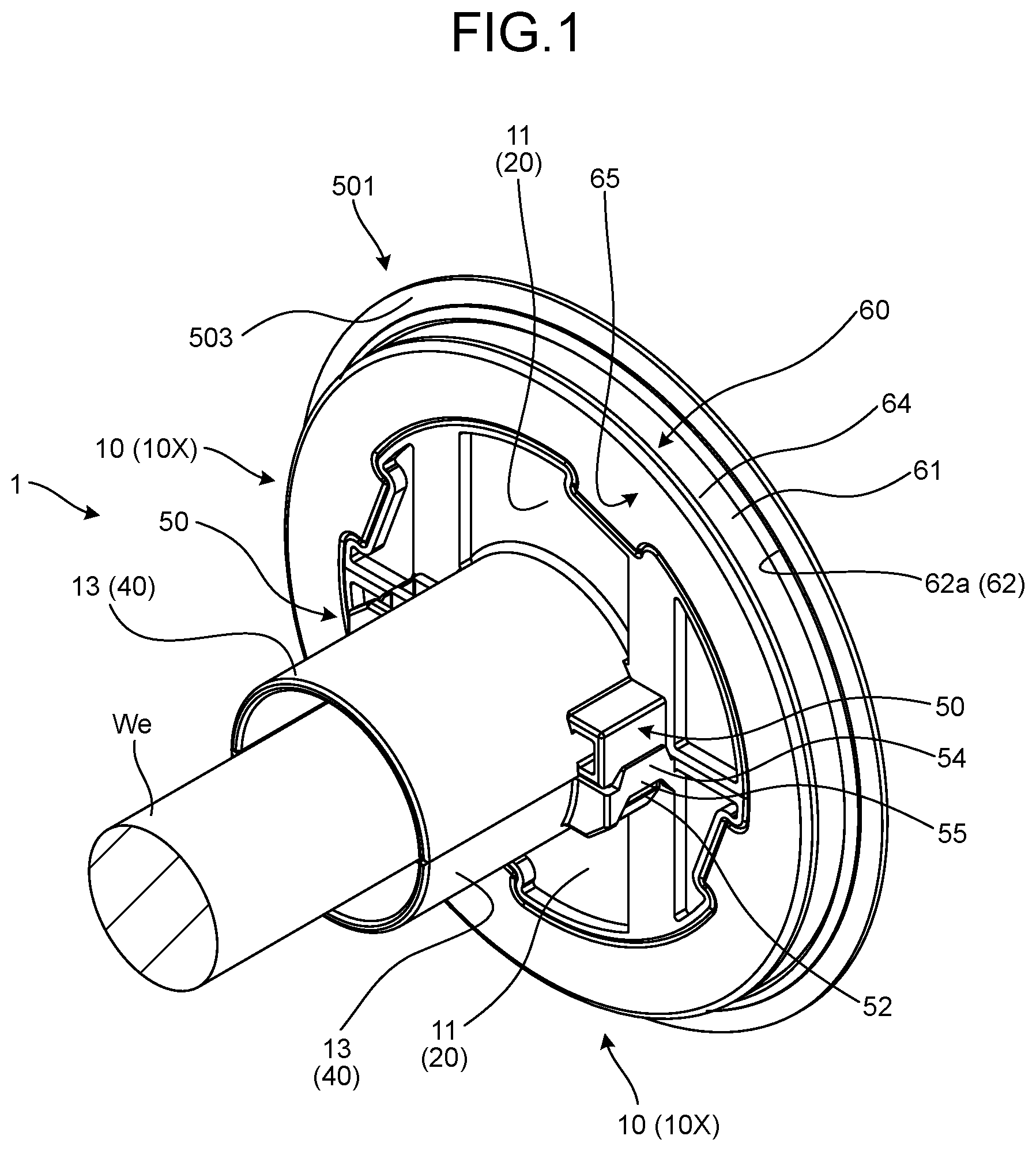 Patent US12304401 Figure 1 – Grommet