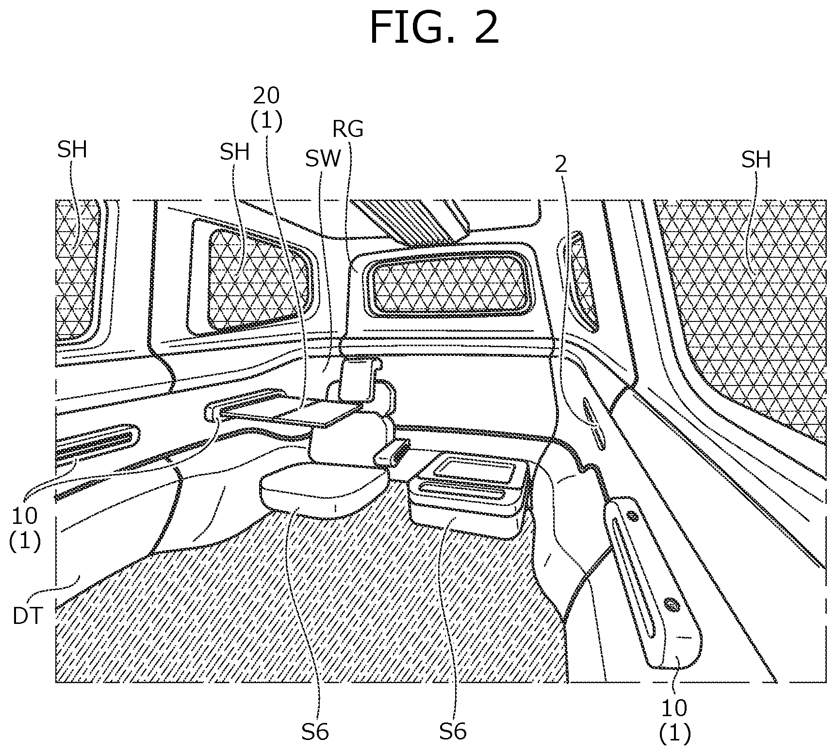 Patent US12304404 Figure 2 – Attachment structure for functional component and interior member