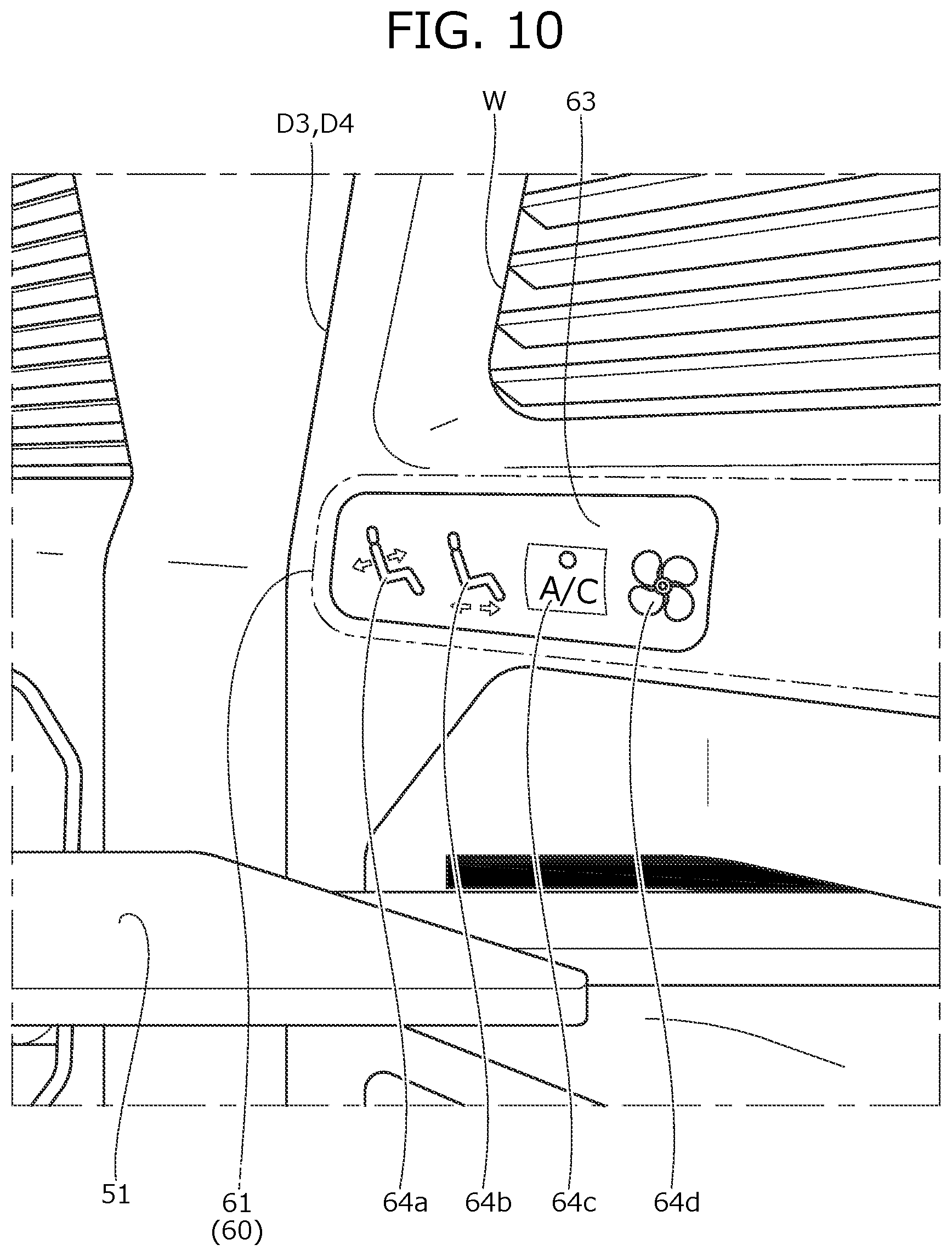 Patent US12304404 Figure 11 – Attachment structure for functional component and interior member