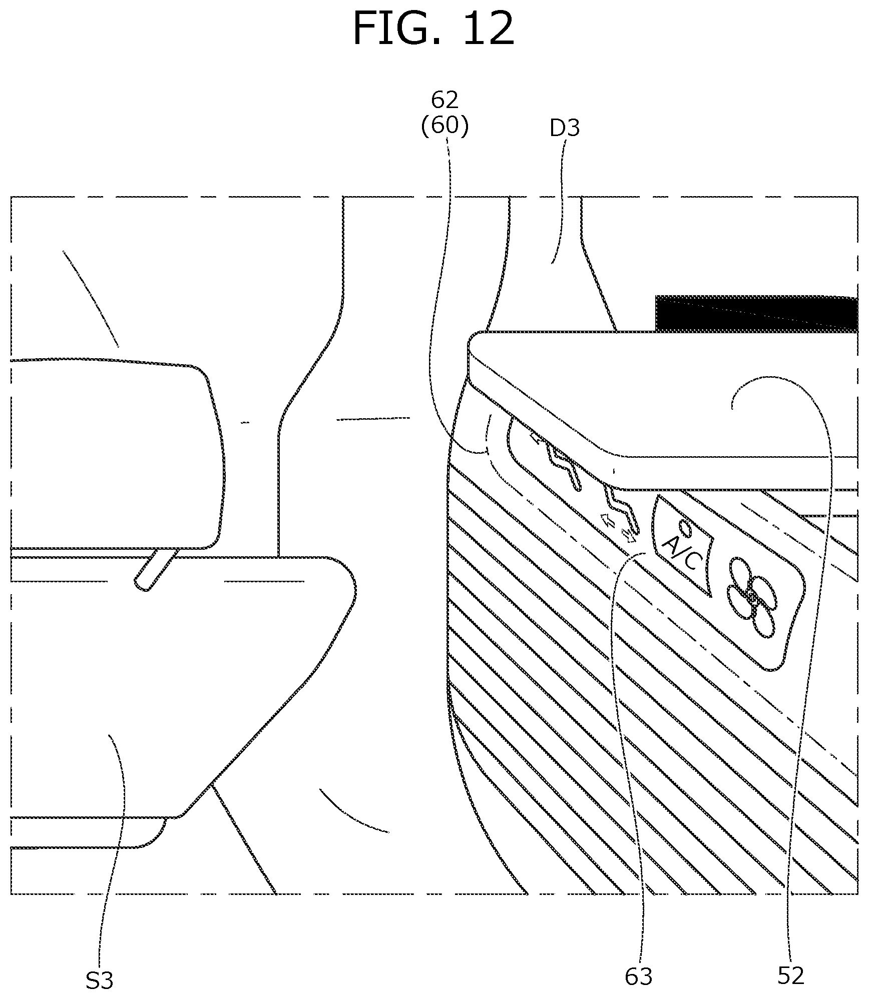 Patent US12304404 Figure 13 – Attachment structure for functional component and interior member