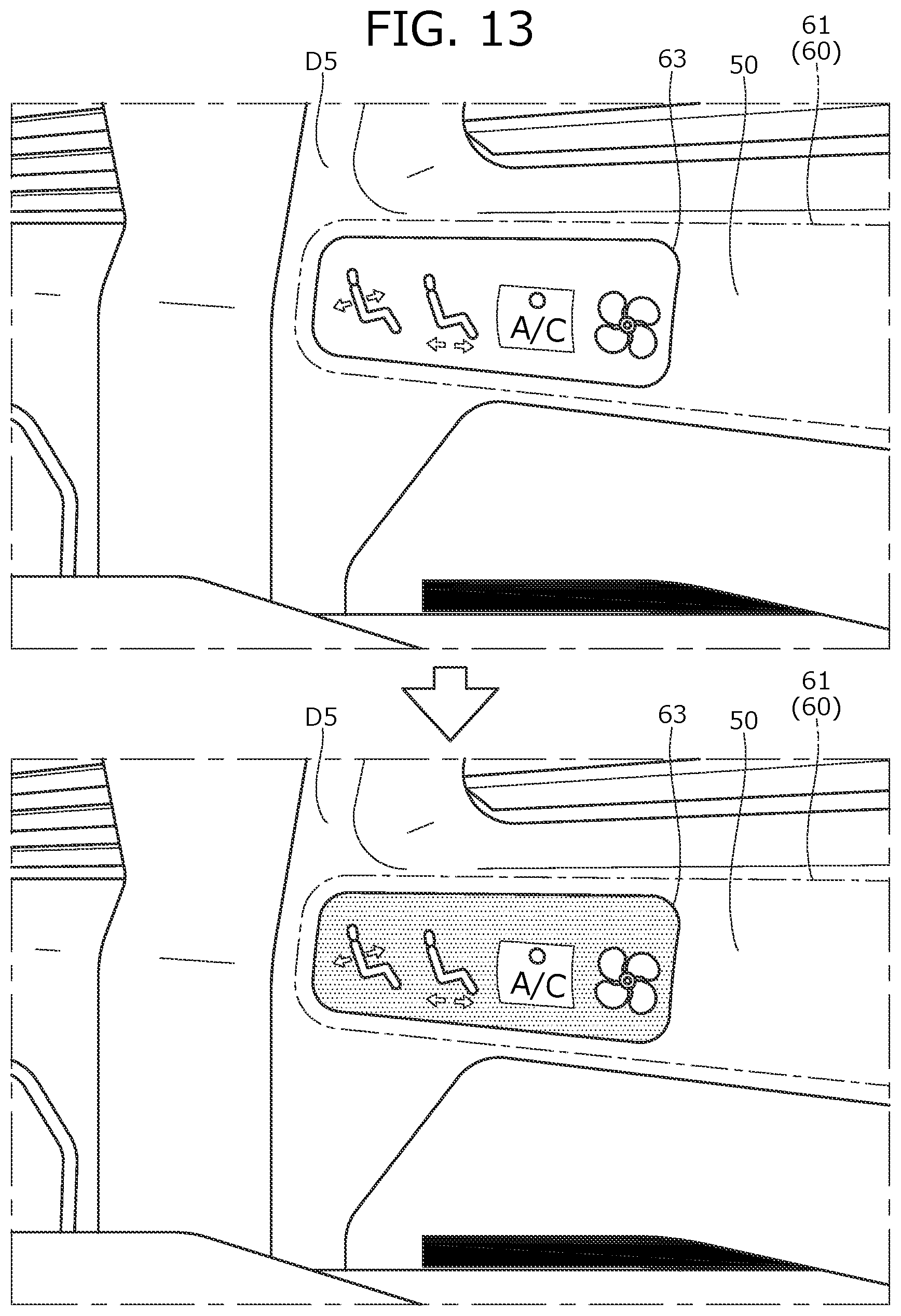 Patent US12304404 Figure 14 – Attachment structure for functional component and interior member