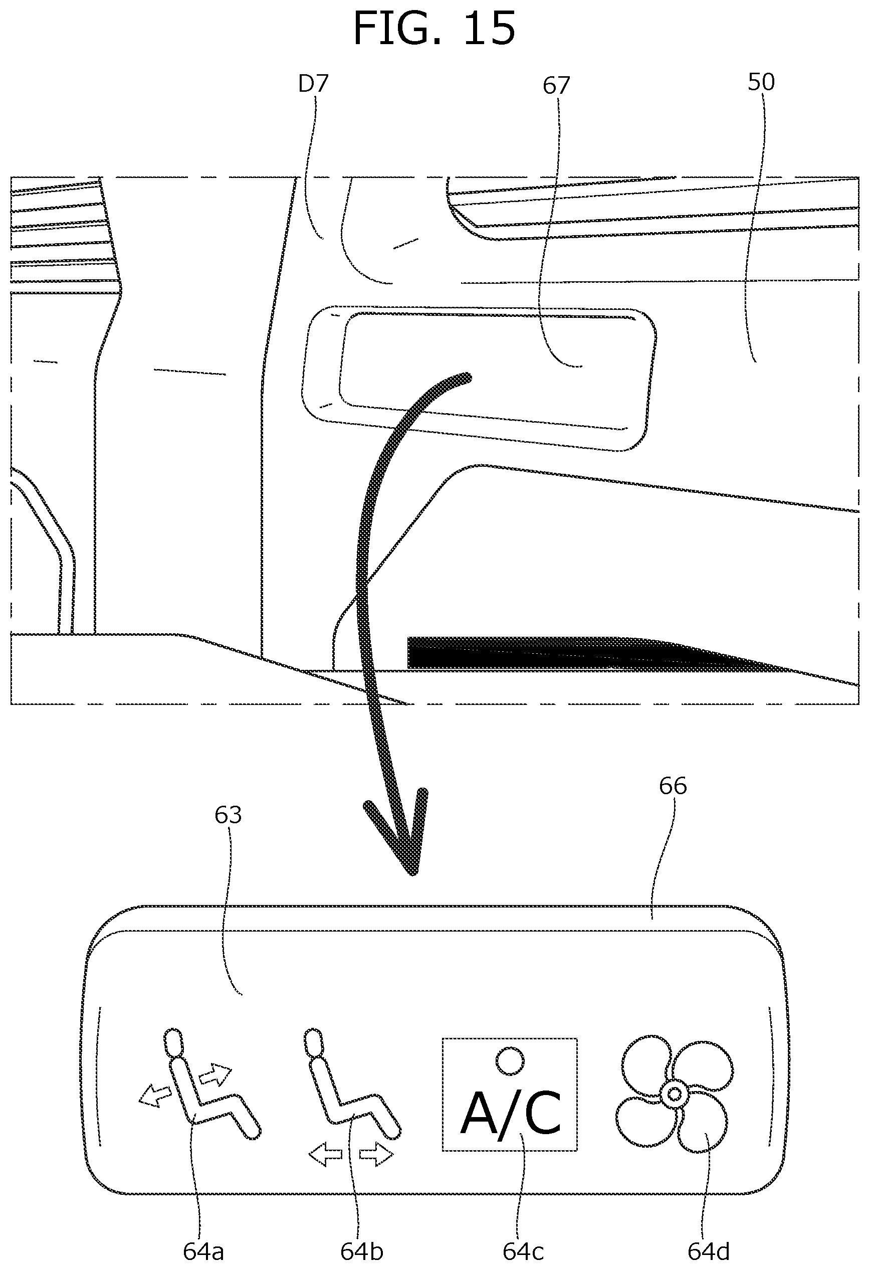 Patent US12304404 Figure 16 – Attachment structure for functional component and interior member