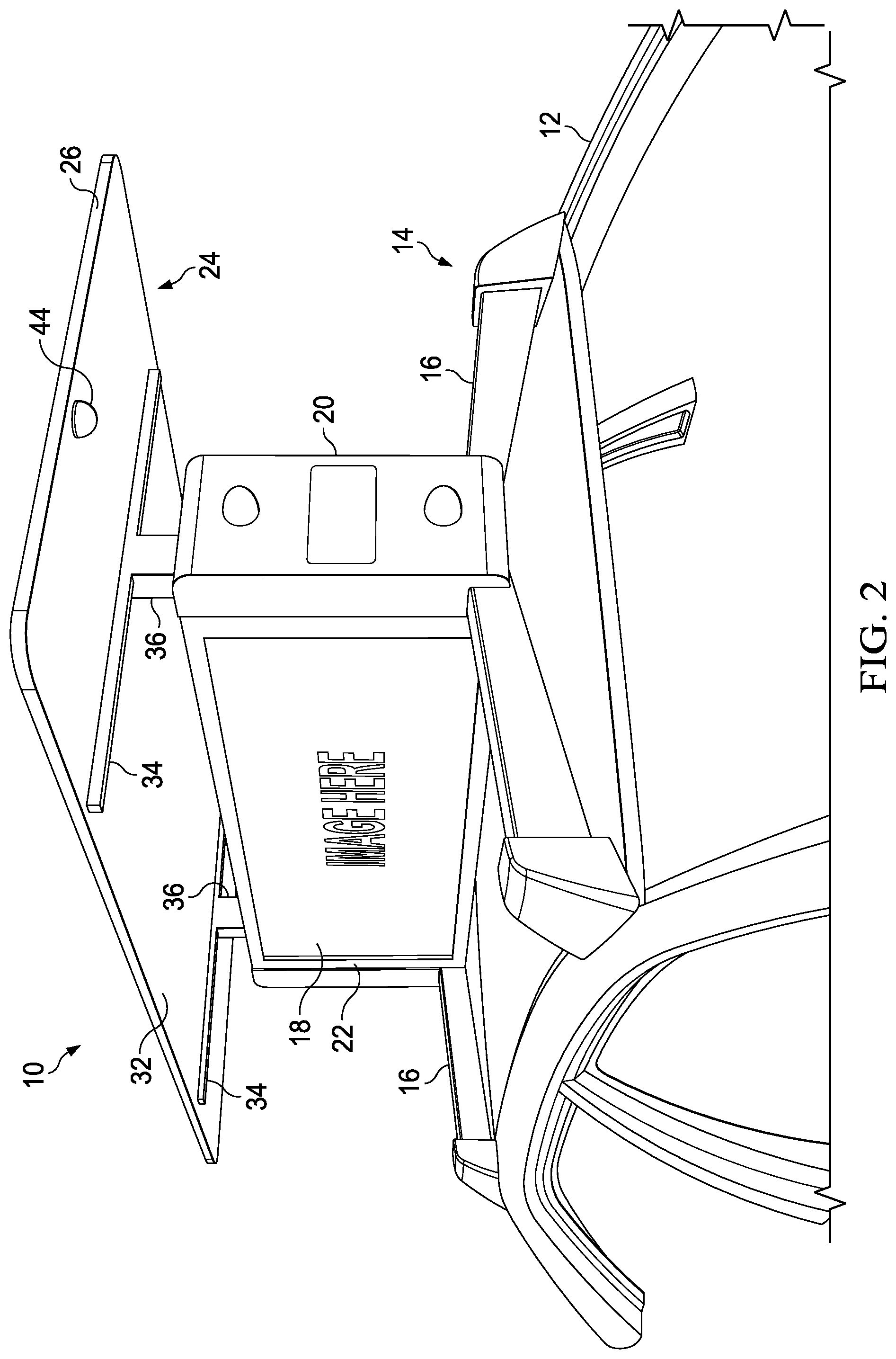 Patent US12304406 Figure 2 – Solar powered vehicle topper unit