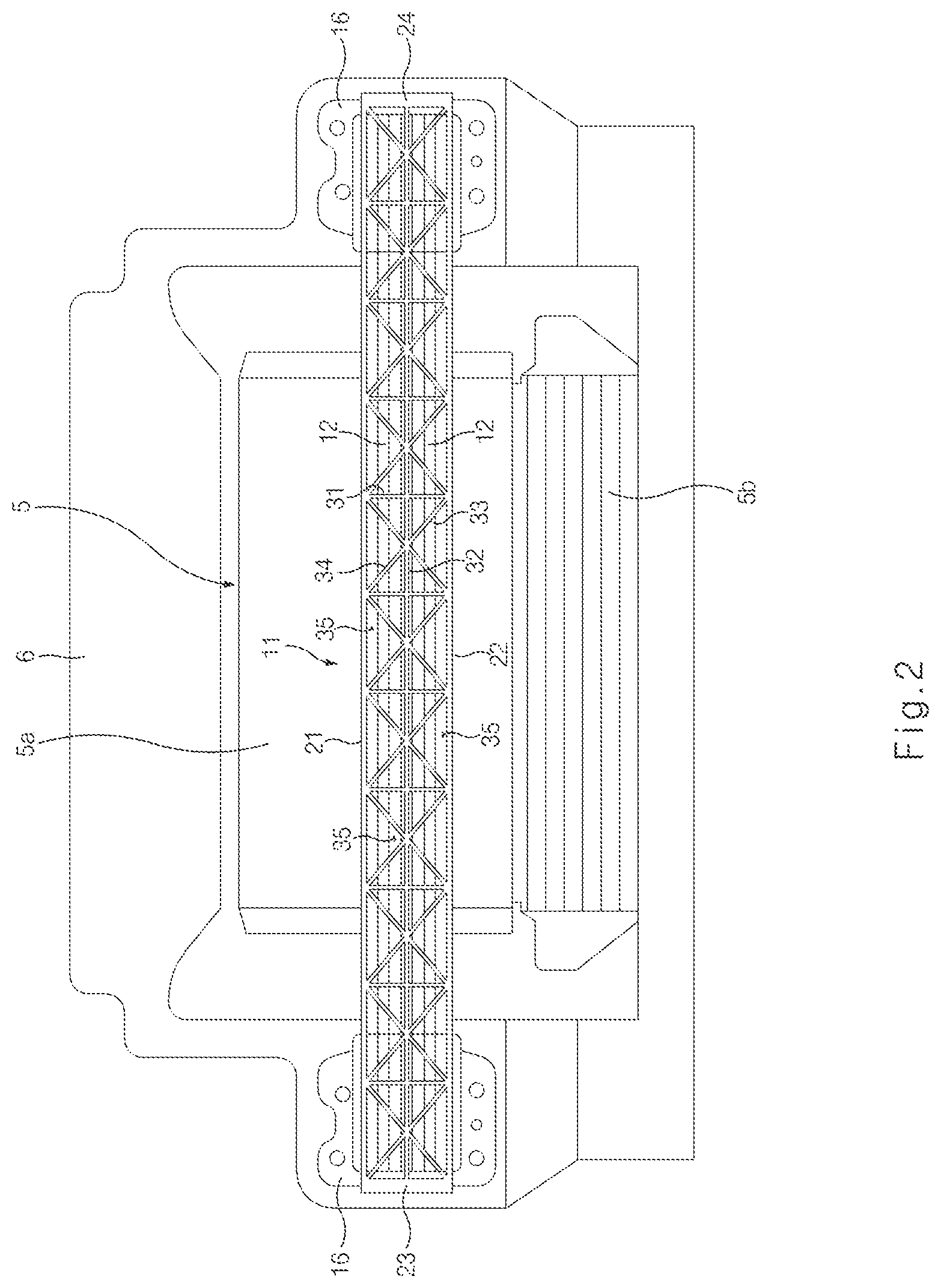 Patent US12304408 Figure 2 – Vehicle front bumper system