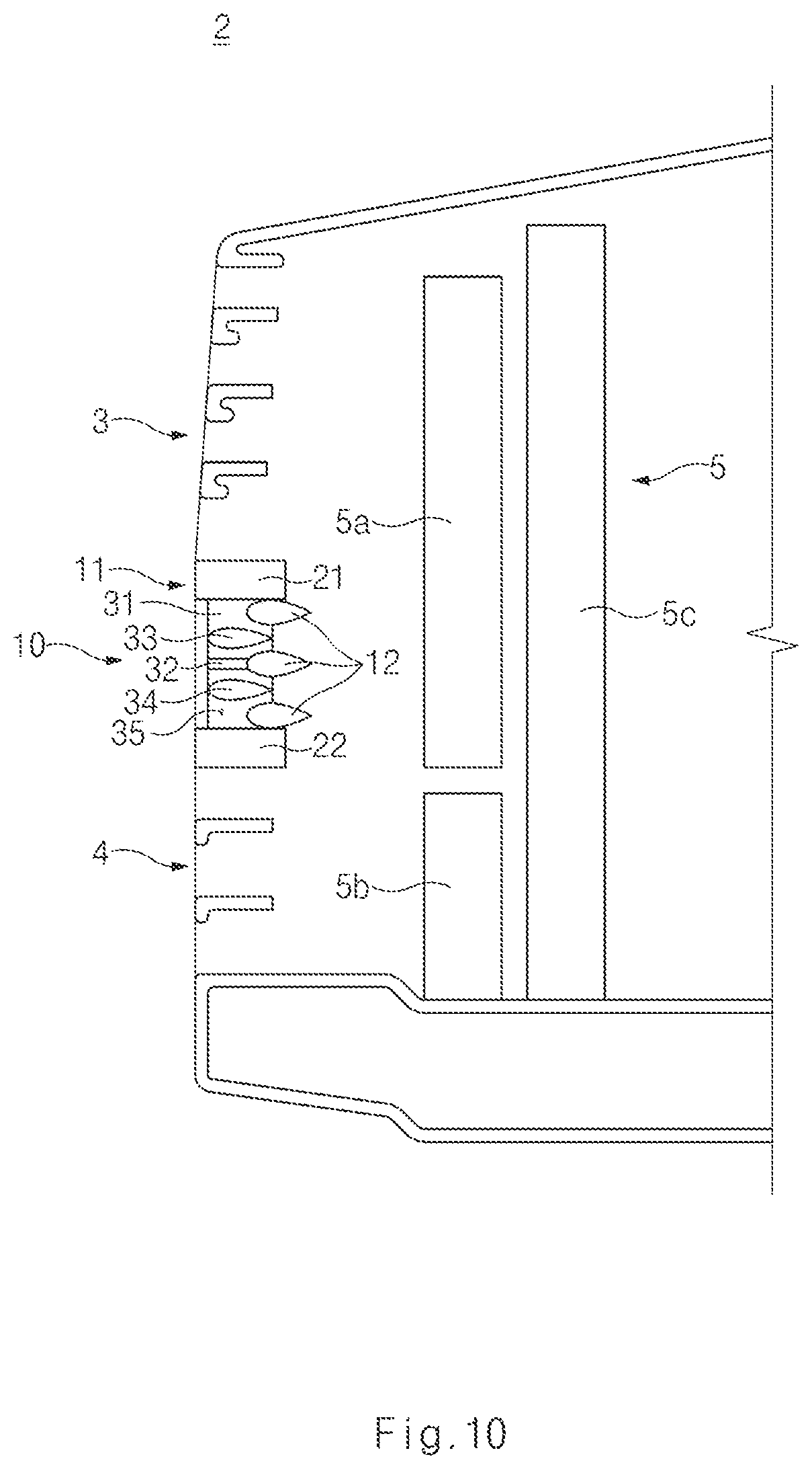 Patent US12304408 Figure 10 – Vehicle front bumper system