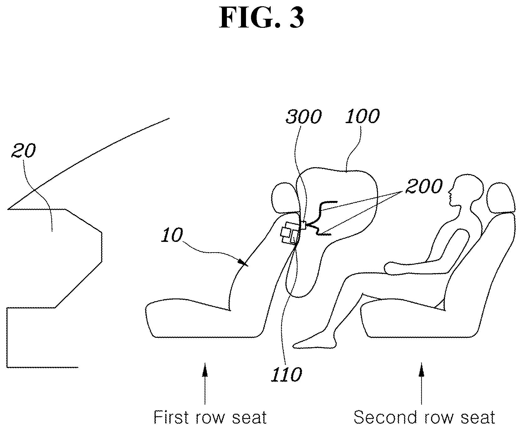 Patent US12304411 Figure 3 – Airbag device and method for controlling deployment