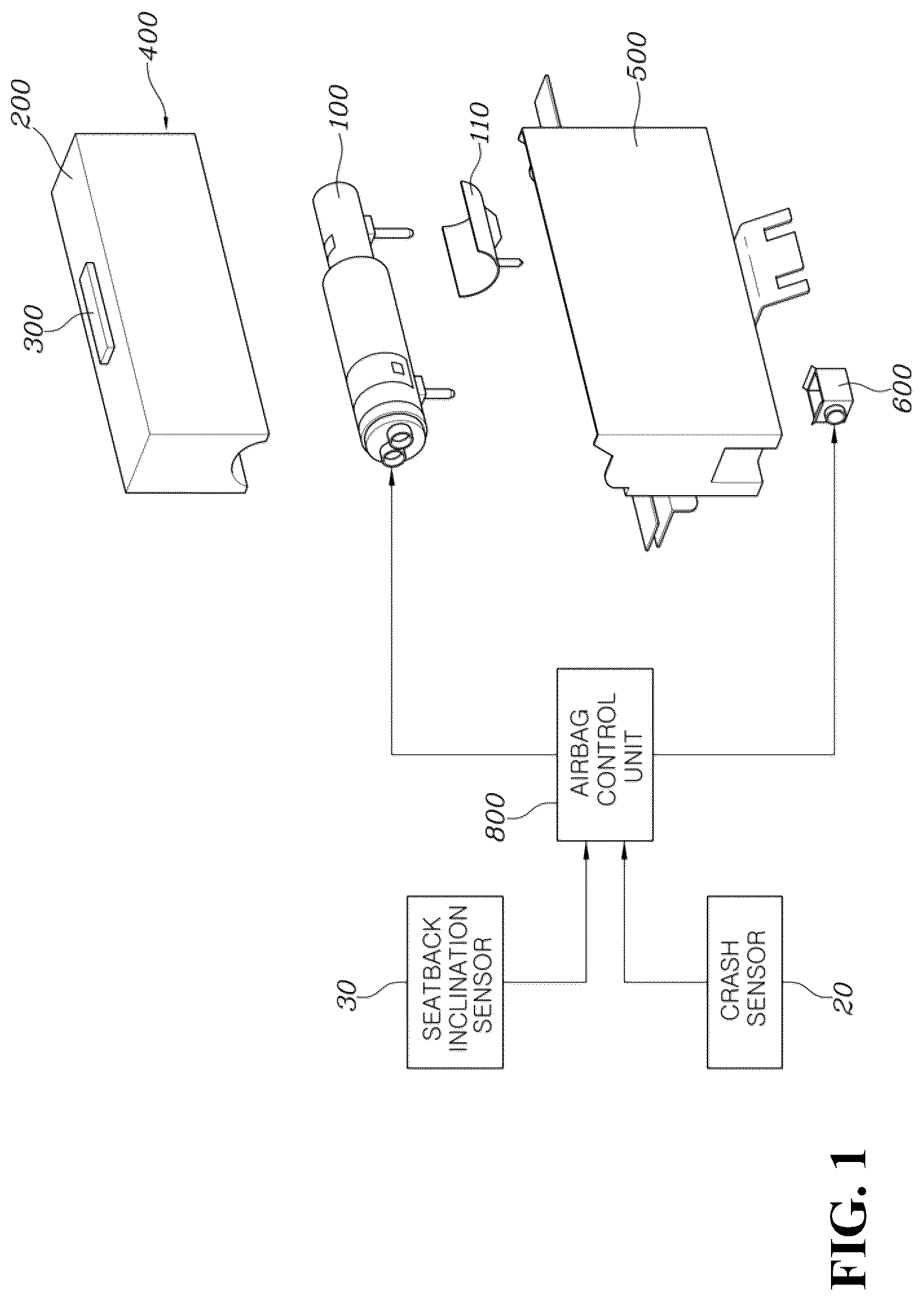 Patent US12304416 Figure 1 – Airbag apparatus for vehicle