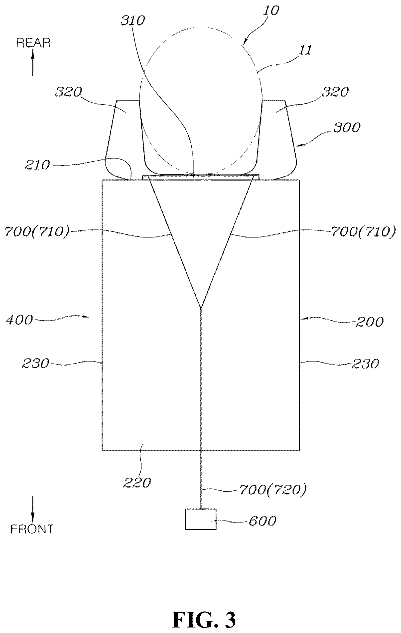 Patent US12304416 Figure 3 – Airbag apparatus for vehicle