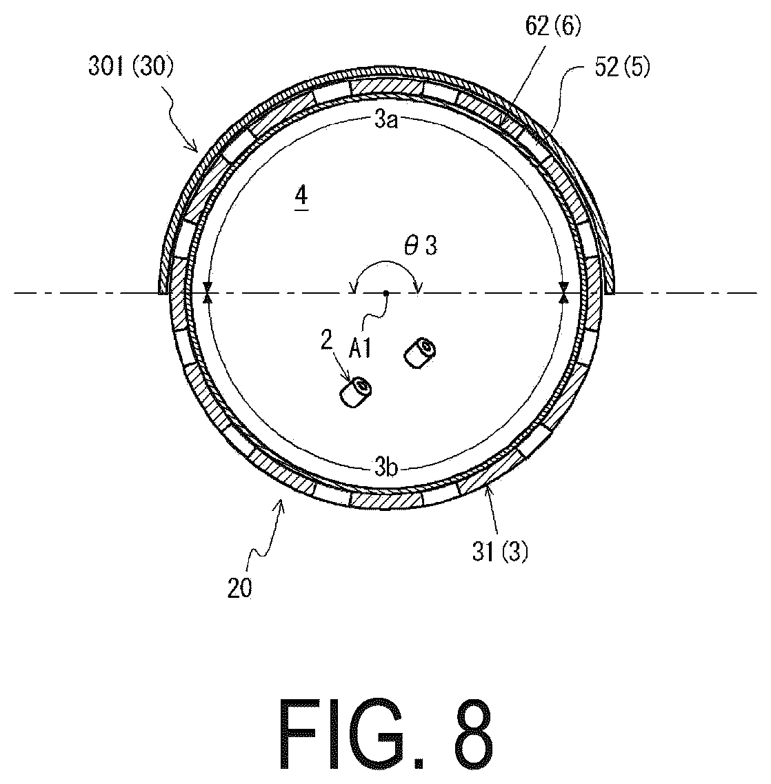 Patent US12304417 Figure 8 – Gas generator and airbag device