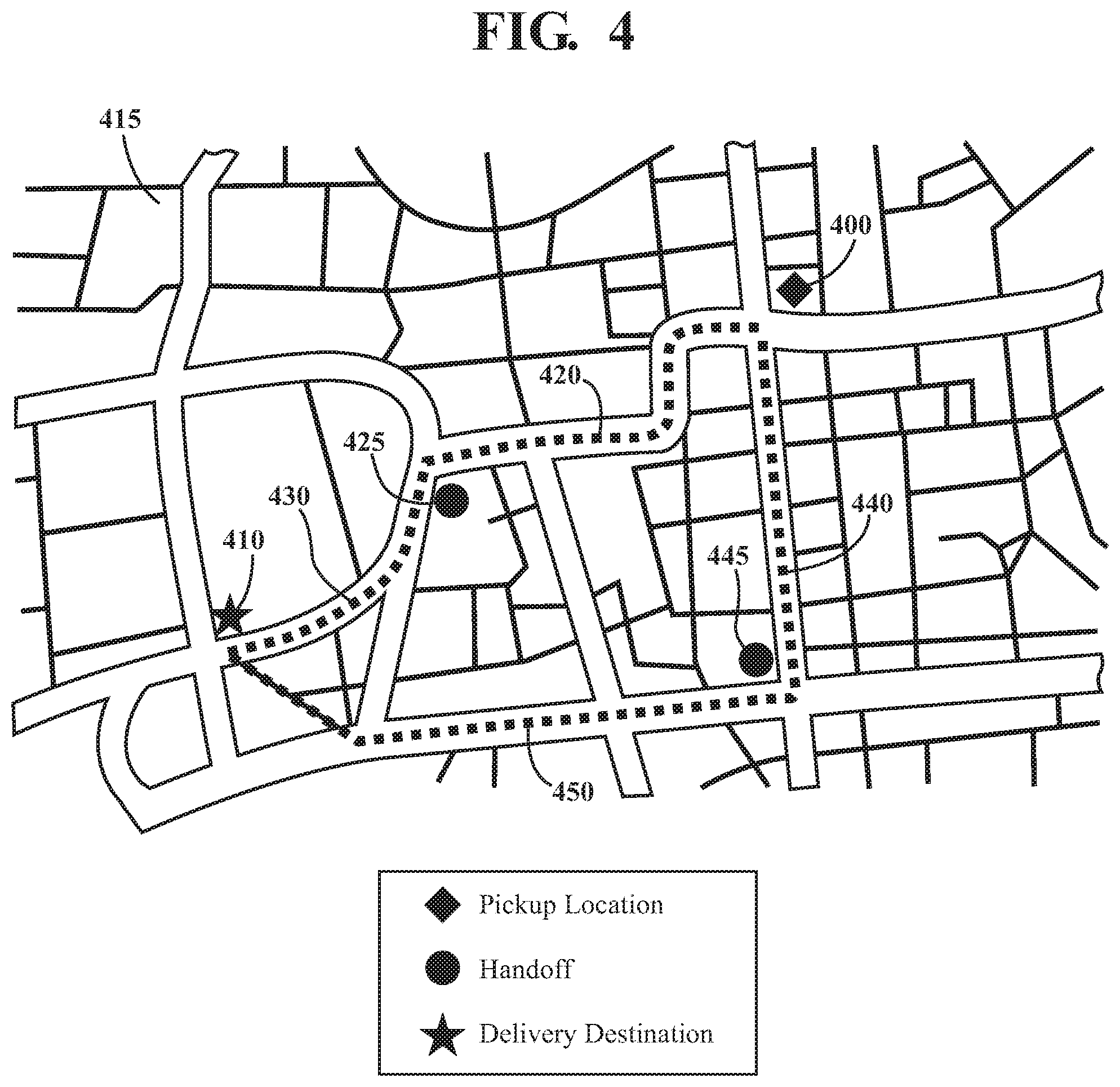 Patent US12304424 Figure 4 – Vehicle systems for dynamic crowdsourced delivery