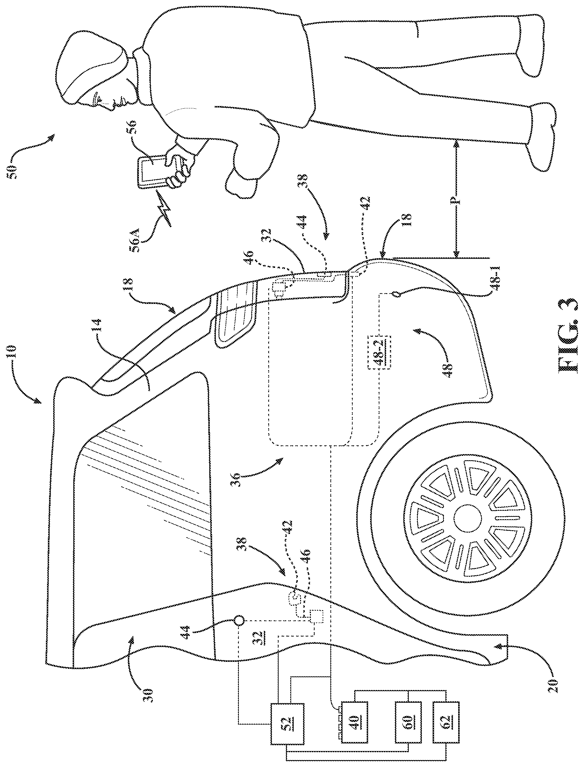 Patent US12304427 Figure 3 – Presence-based vehicle access door release using digital key leveraging ultrasonic sensing
