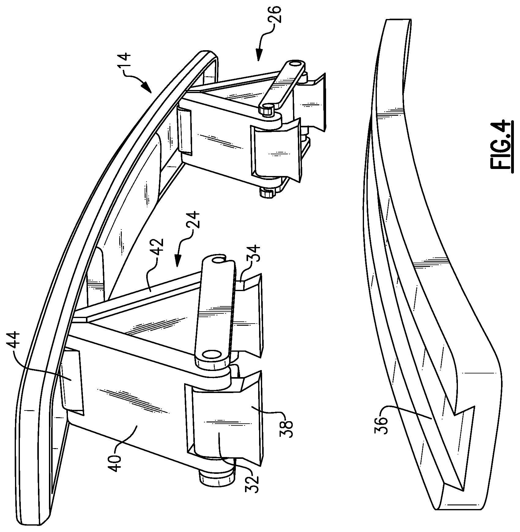 Patent US12304431 Figure 4 – Vehicle with selectively deployable roof rails