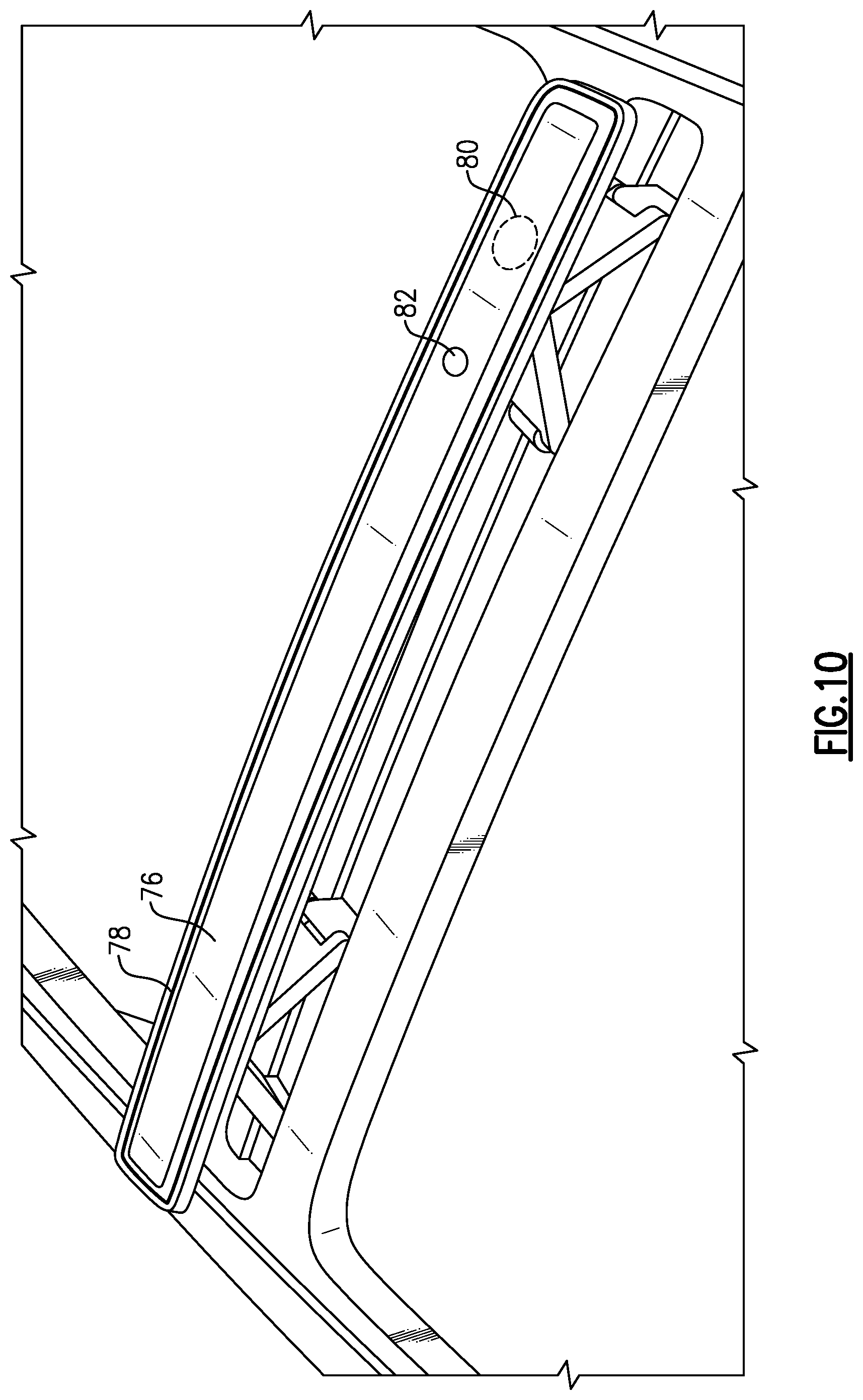 Patent US12304431 Figure 9 – Vehicle with selectively deployable roof rails