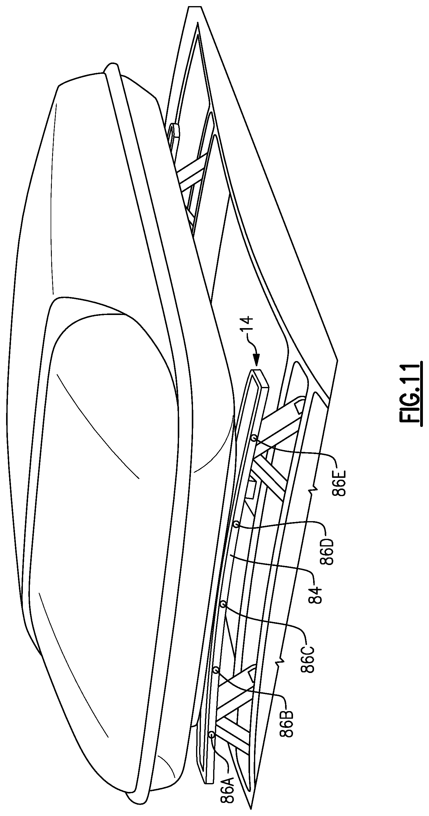 Patent US12304431 Figure 10 – Vehicle with selectively deployable roof rails