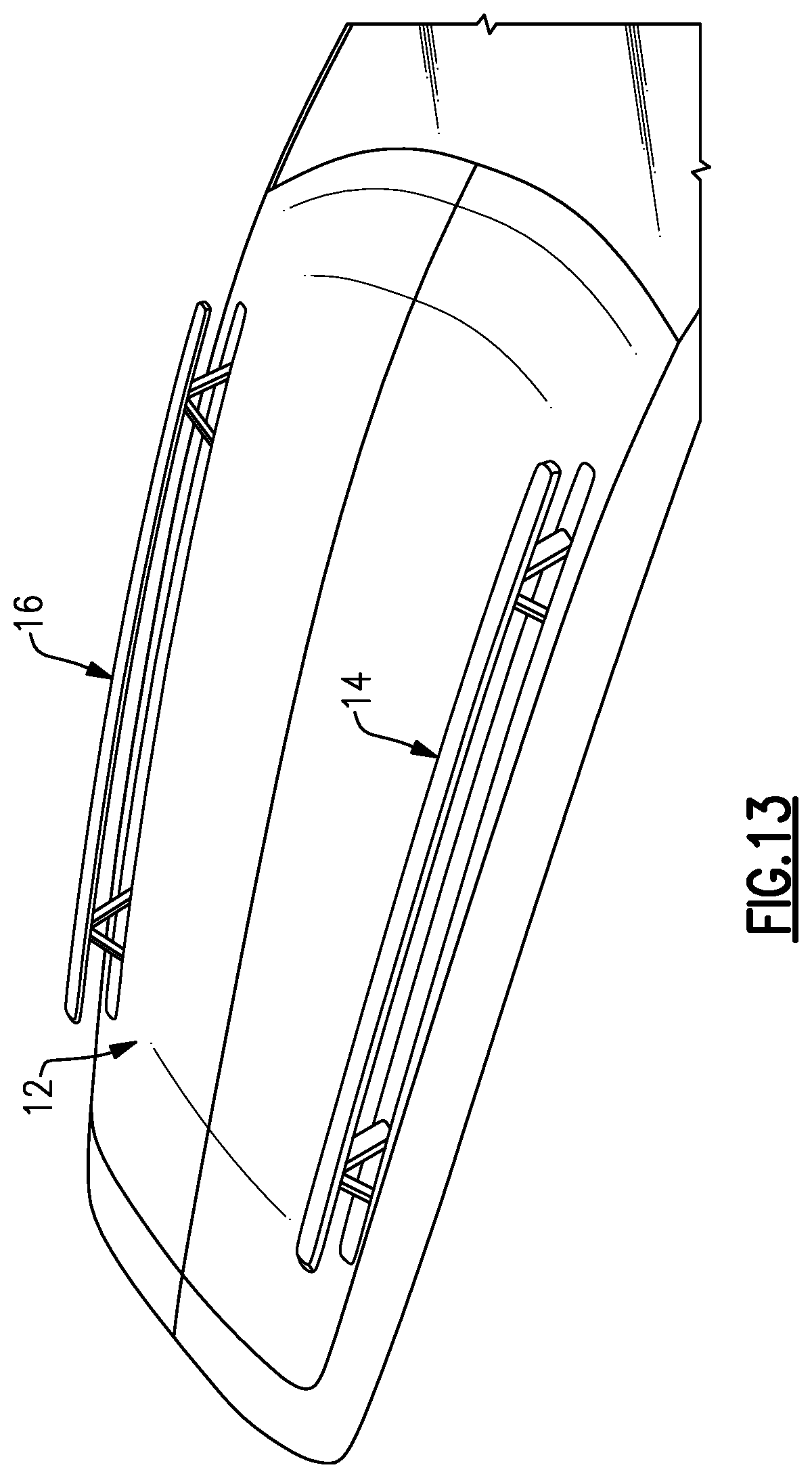Patent US12304431 Figure 12 – Vehicle with selectively deployable roof rails