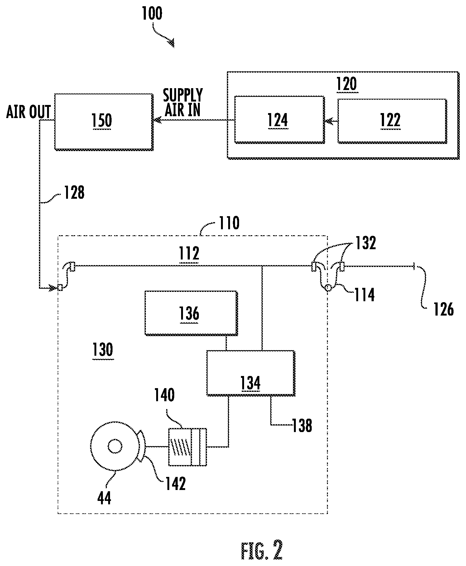 Patent US12304441 Figure 2 – Air compressor load management system and method including an air compressor load control device