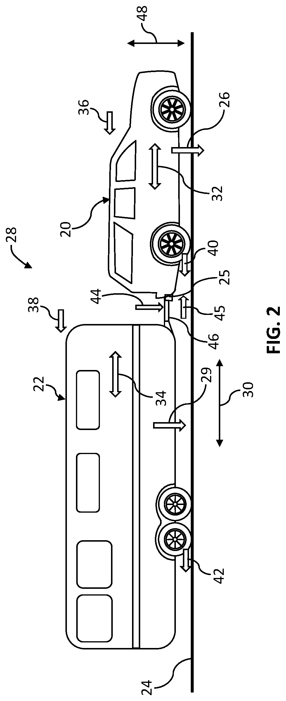Patent US12304445 Figure 2 – Automatic trailer brake gain scaling system and method using hitch forces