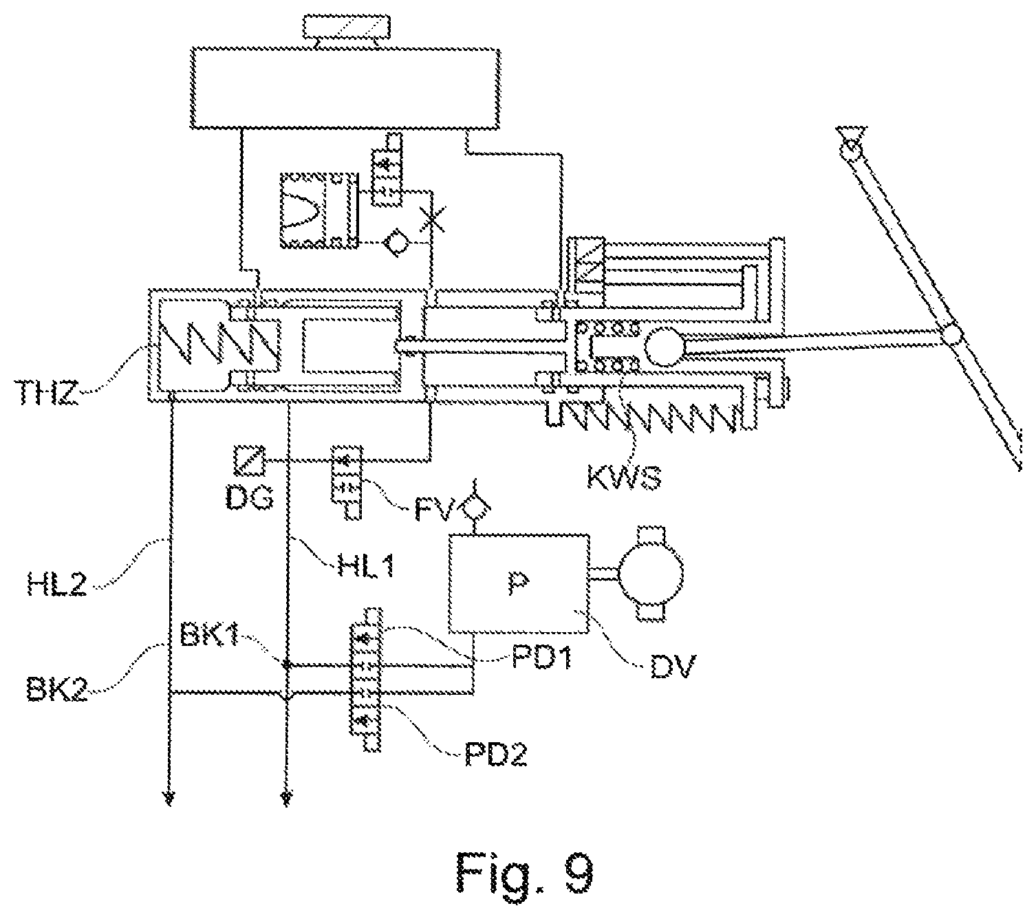 Patent US12304451 Figure 9 – Brake system