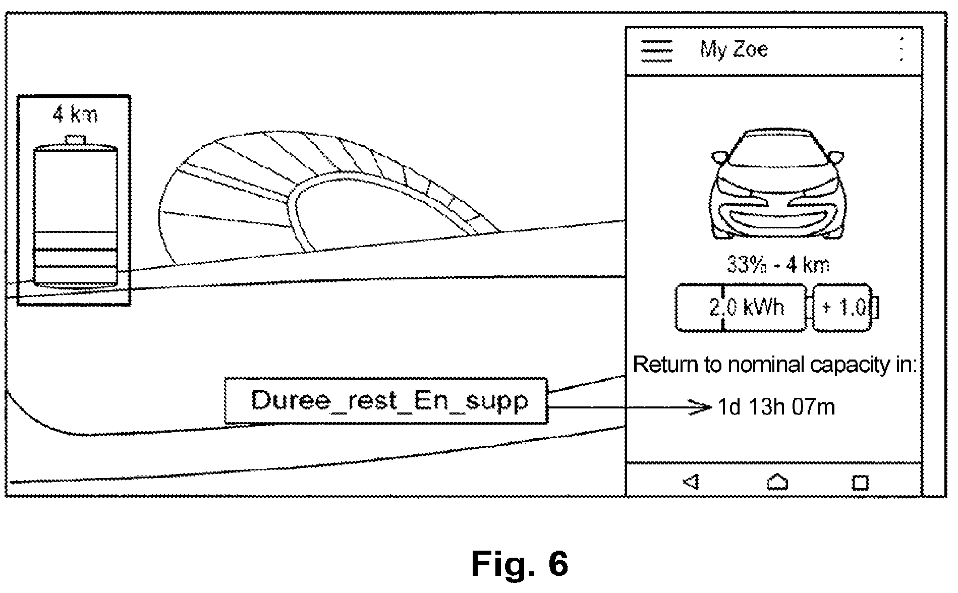 Patent US12304456 Figure 4 – Method for temporarily extending the autonomy of an electric vehicle