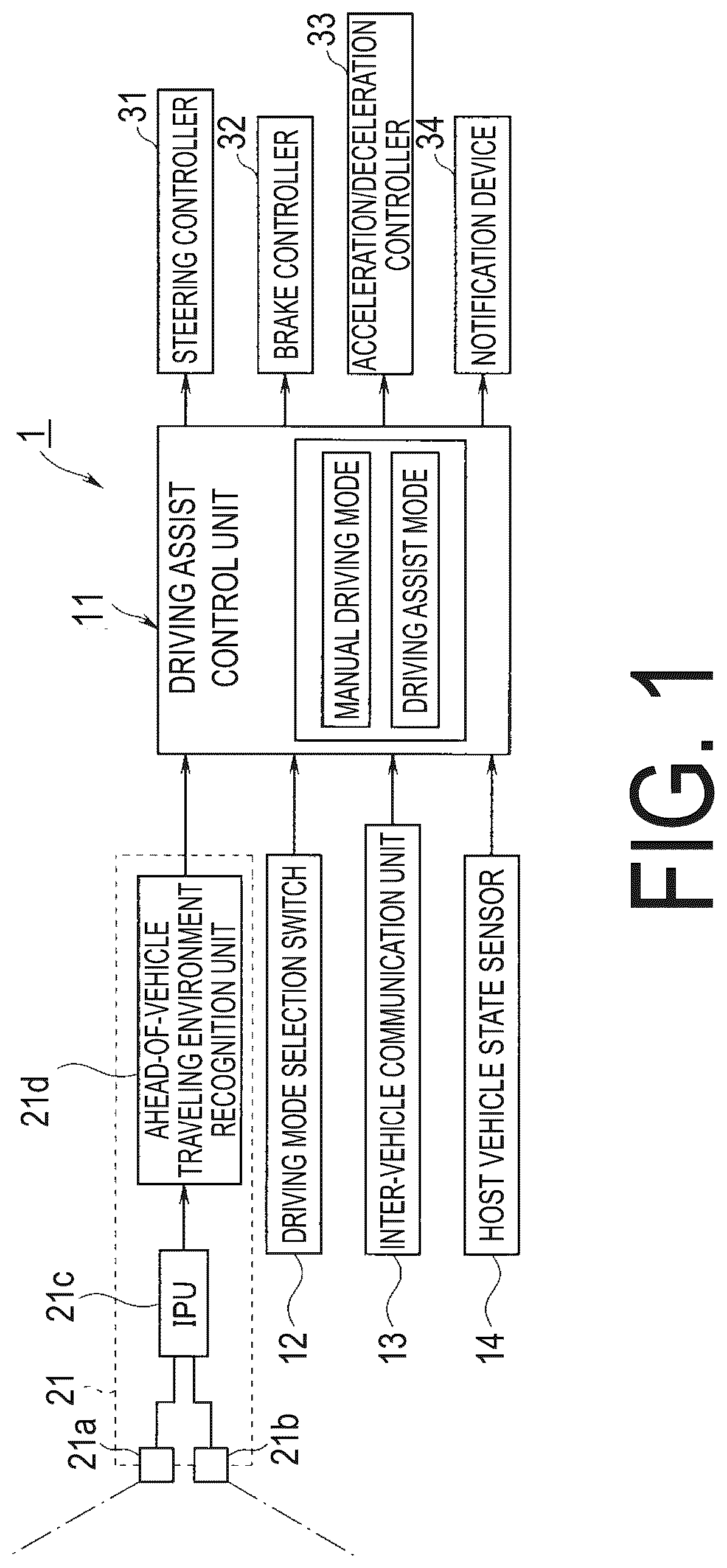 Patent US12304467 Figure 1 – Driving assist device