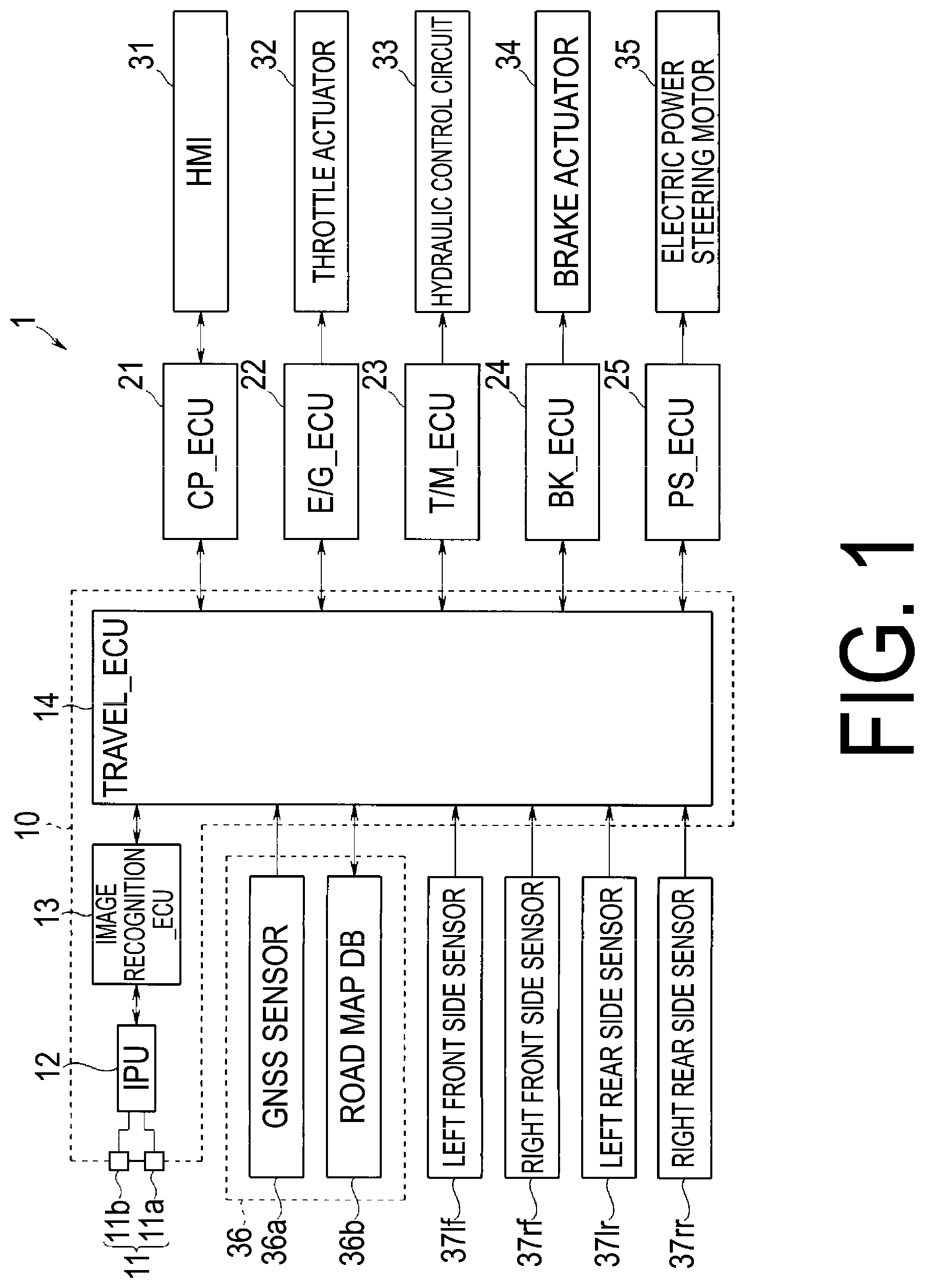 Patent US12304468 Figure 1 – Vehicle driving assist device