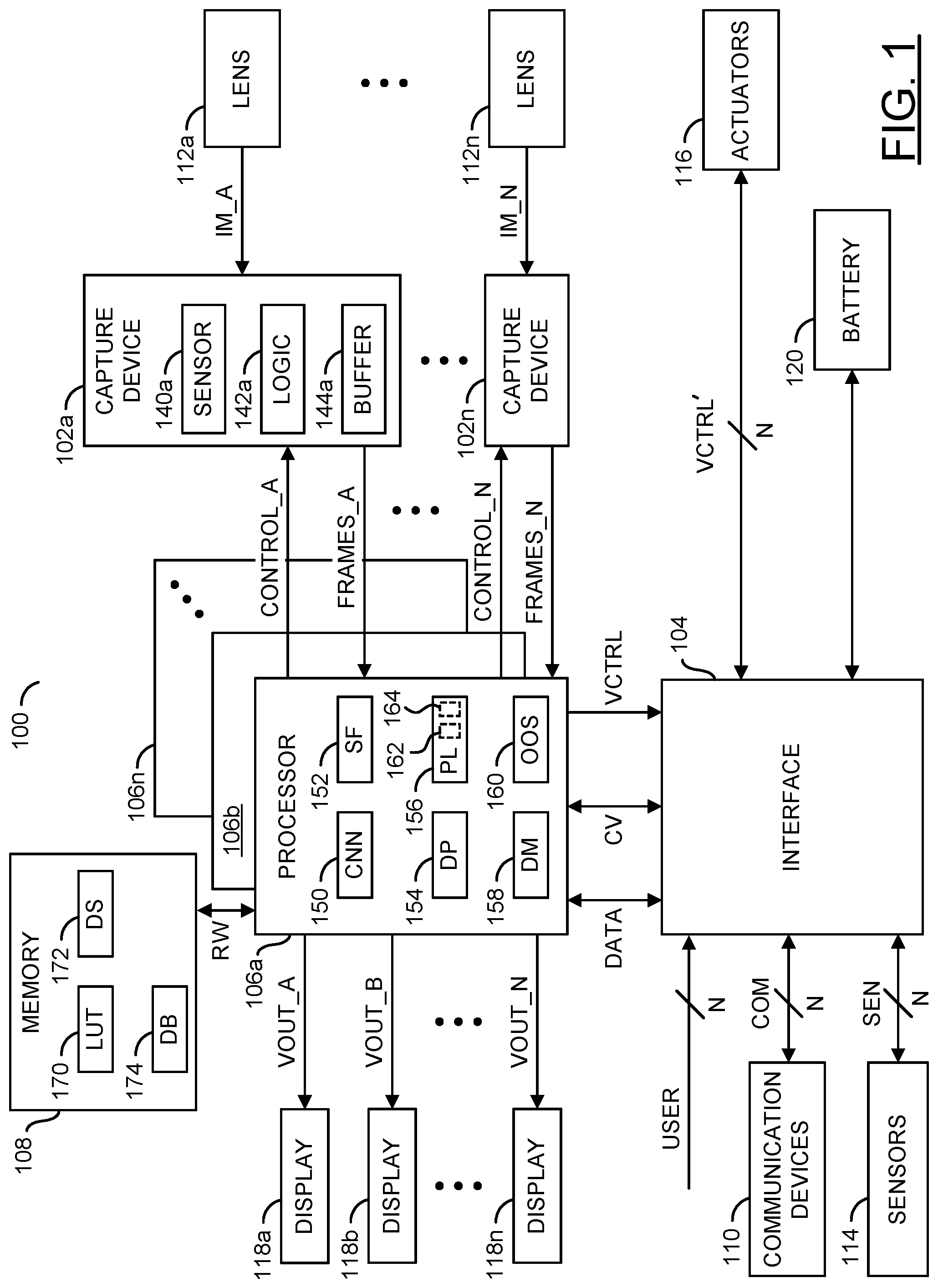 Patent US12304475 — Automatic collision detection, warning, avoidance and prevention in parked cars — Figure 1