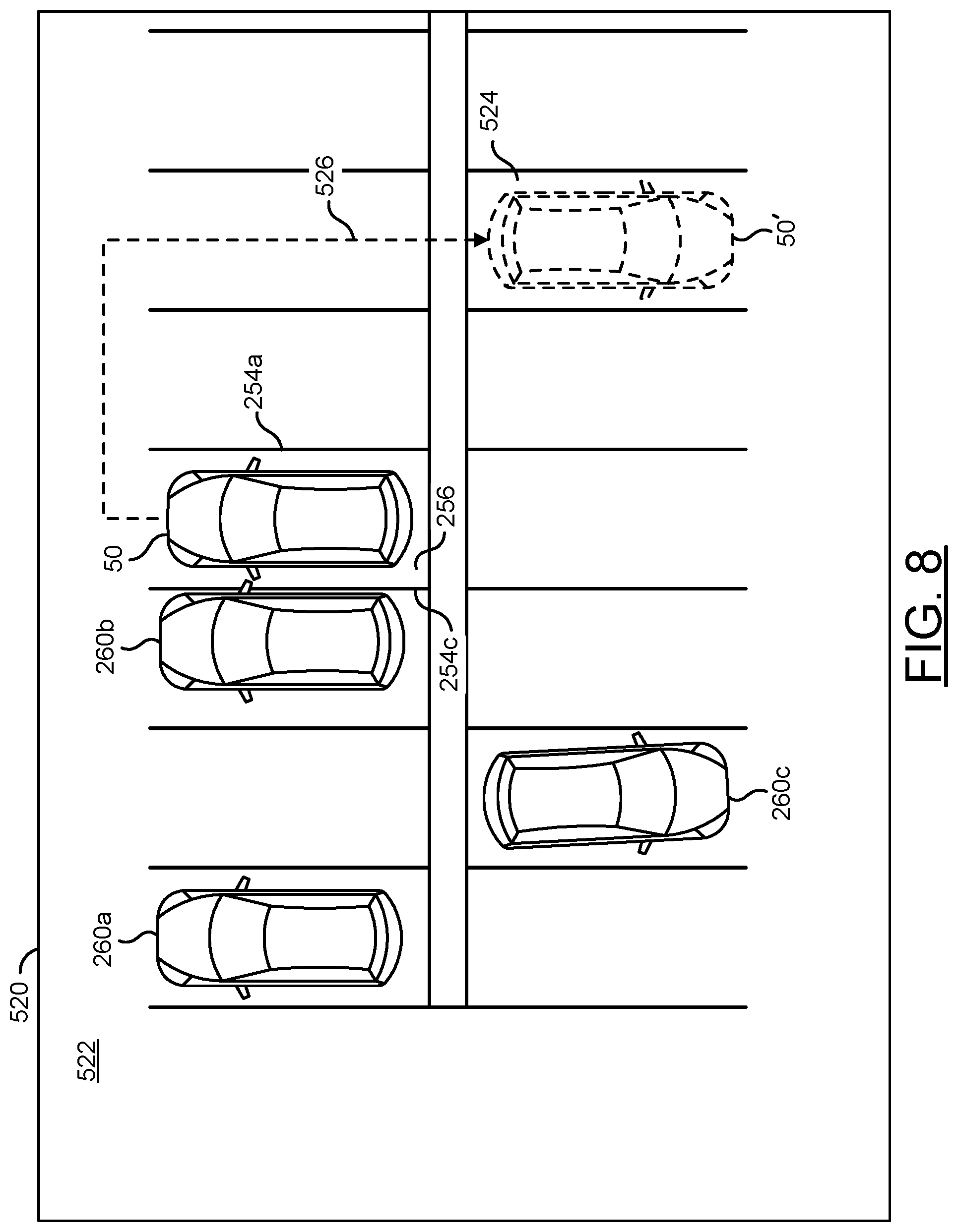 Patent US12304475 Figure 8 – Automatic collision detection, warning, avoidance and prevention in parked cars