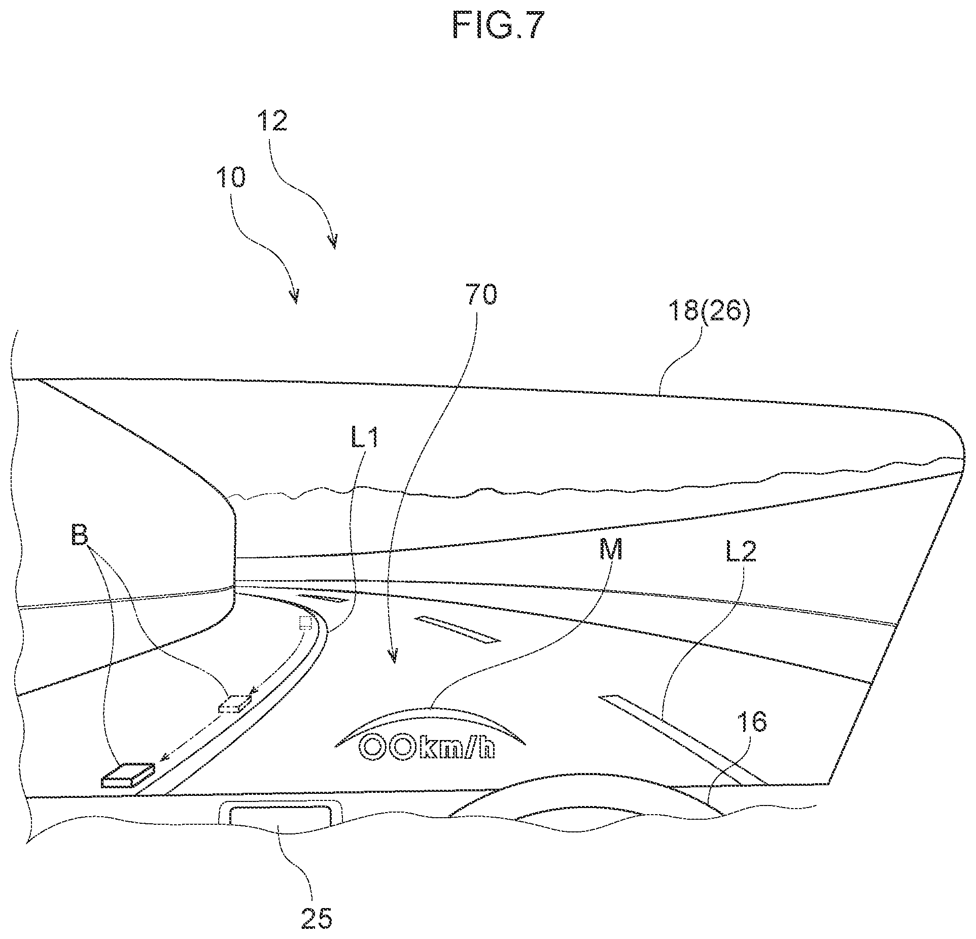 Patent US12304479 Figure 7 – Vehicle display device, display method, and storage medium