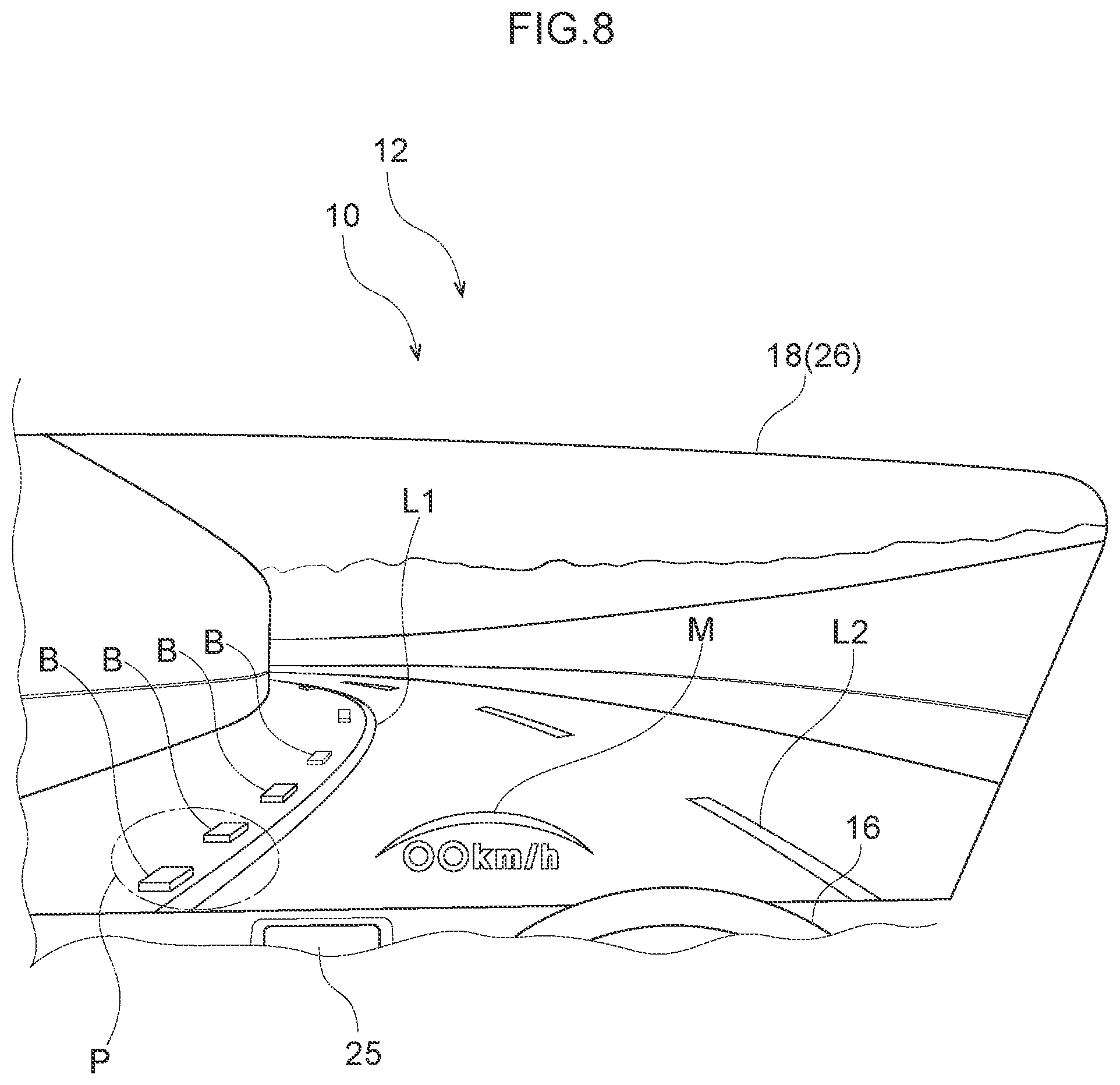 Patent US12304479 Figure 8 – Vehicle display device, display method, and storage medium