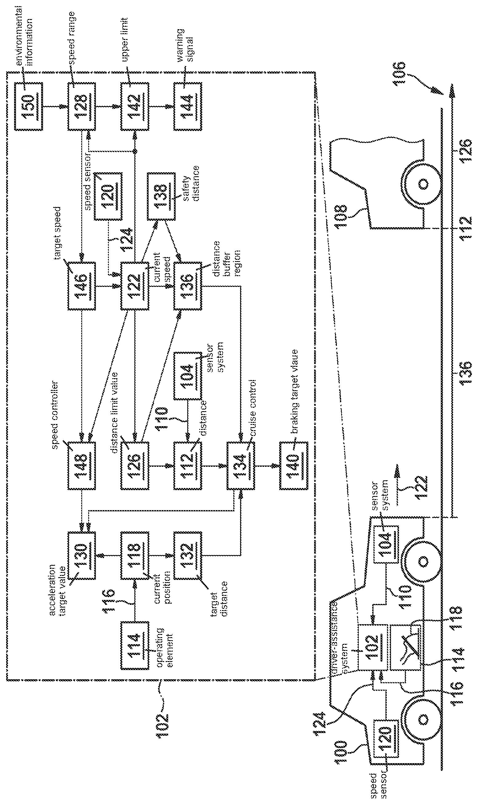 Patent US12304483 Figure 1 – Method and driver-assistance system for operating a single-track or multi-track vehicle