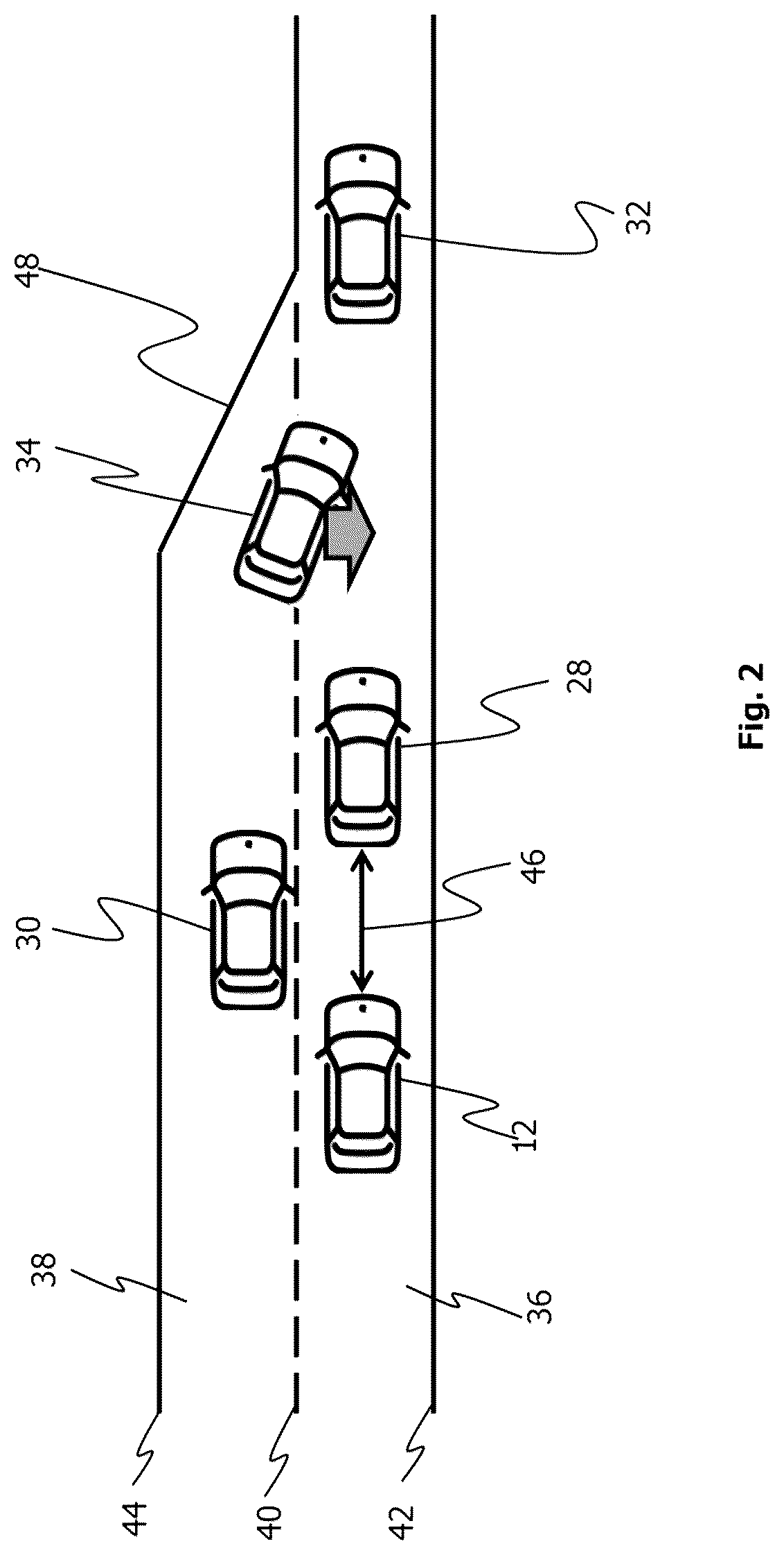 Patent US12304489 Figure 2 – Control system and control method for detection and reaction of a zipper process for a motor vehicle