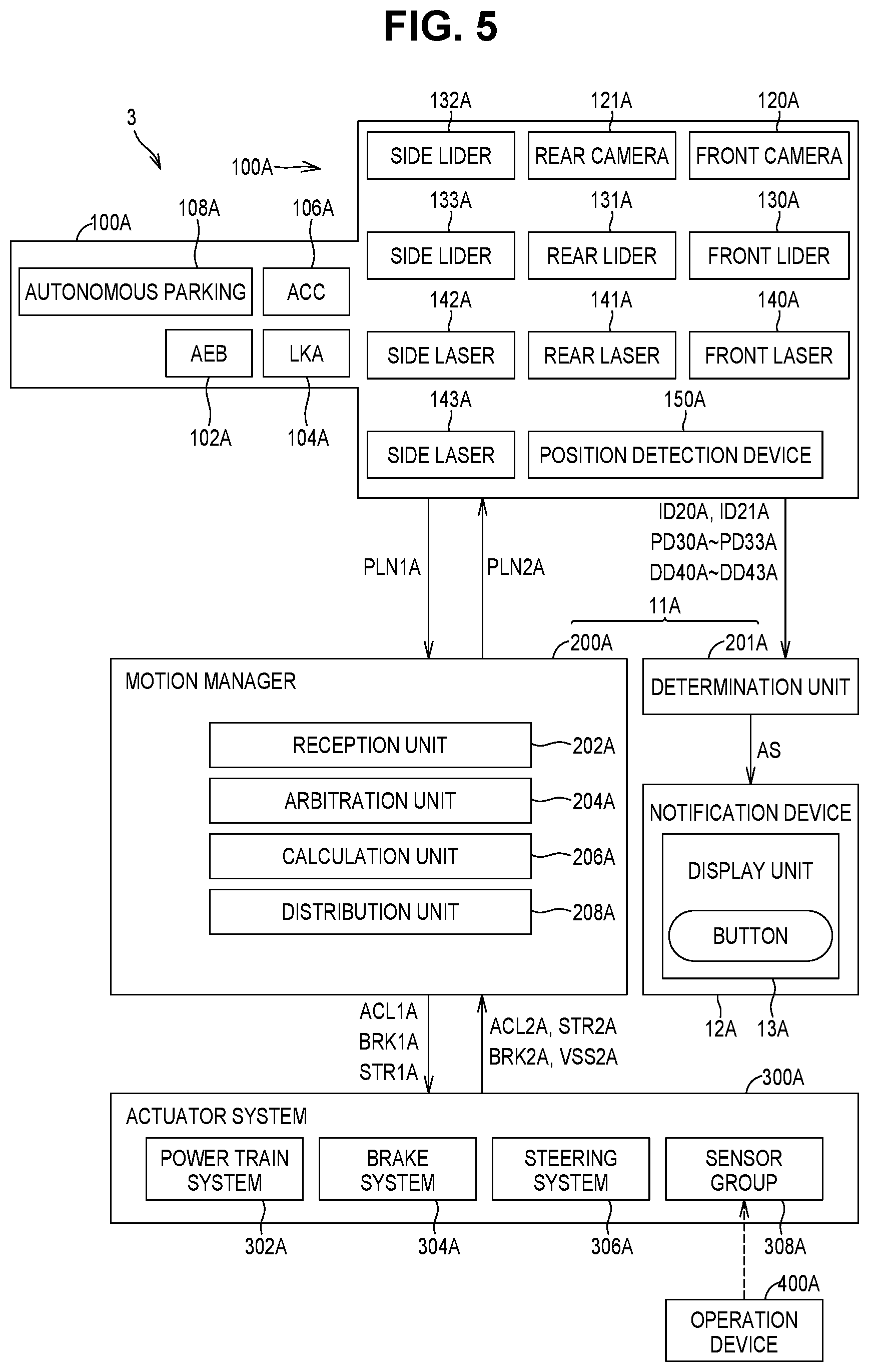 Patent US12304507 Figure 5 – Vehicle control device, vehicle, and vehicle system