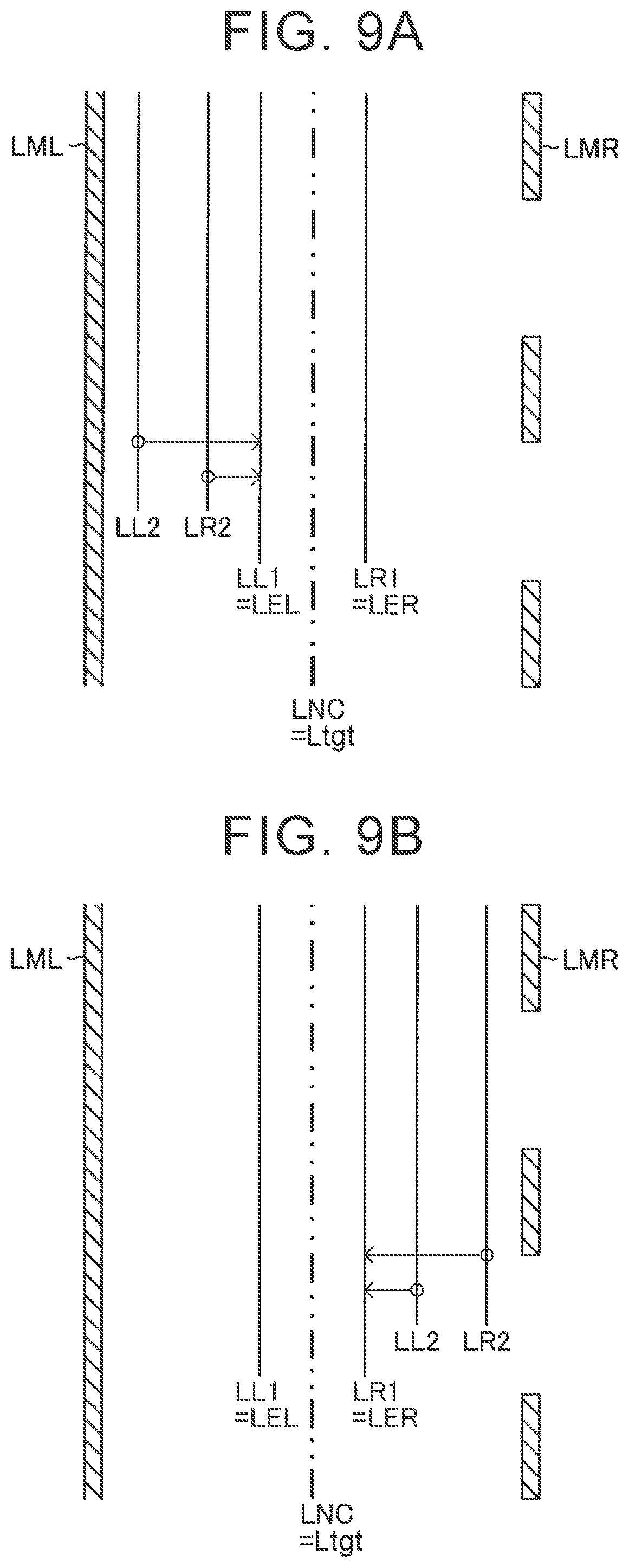 Patent US12304522 Figure 9 – Vehicle driving support device setting target traveling line