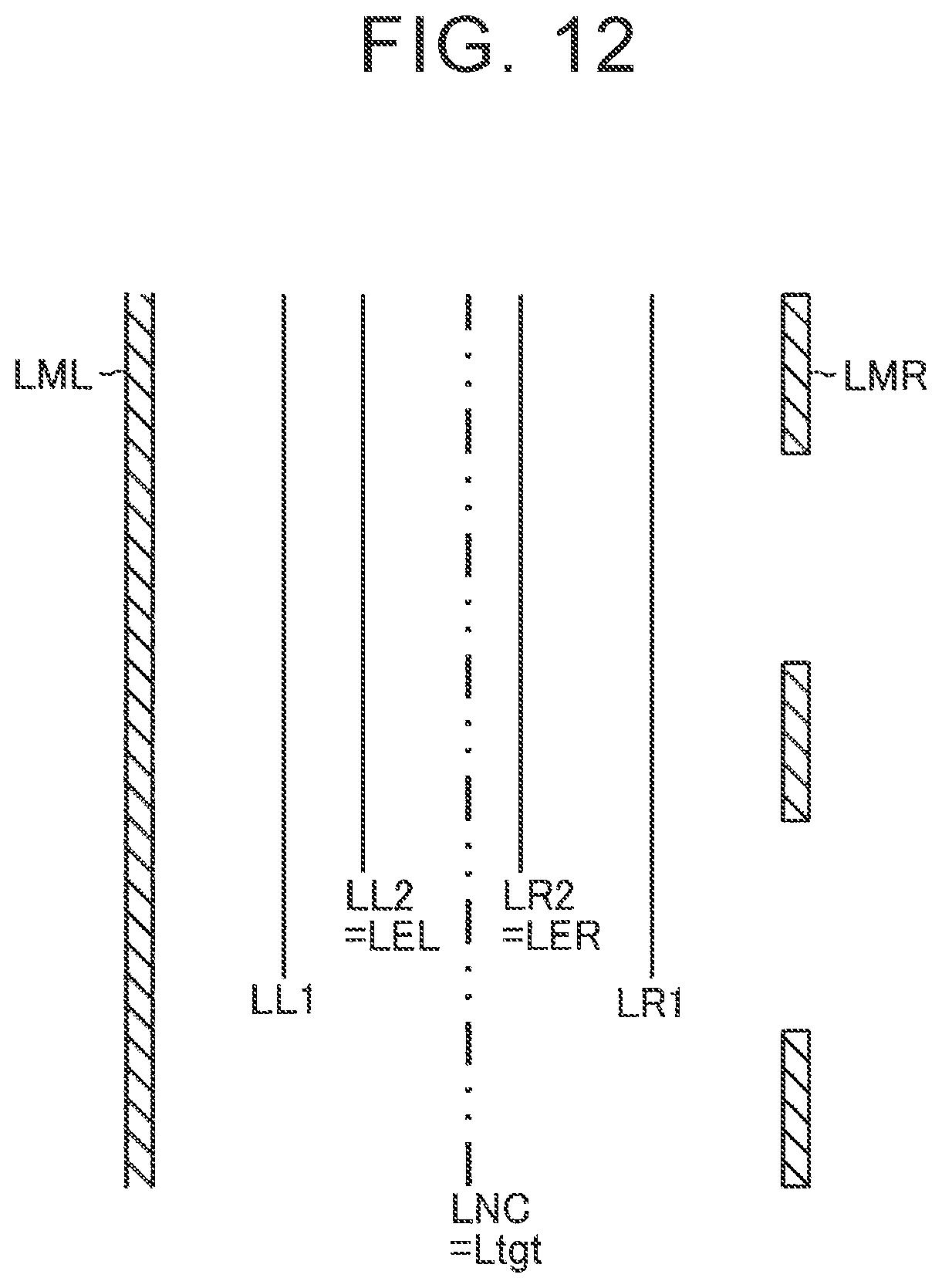 Patent US12304522 Figure 12 – Vehicle driving support device setting target traveling line