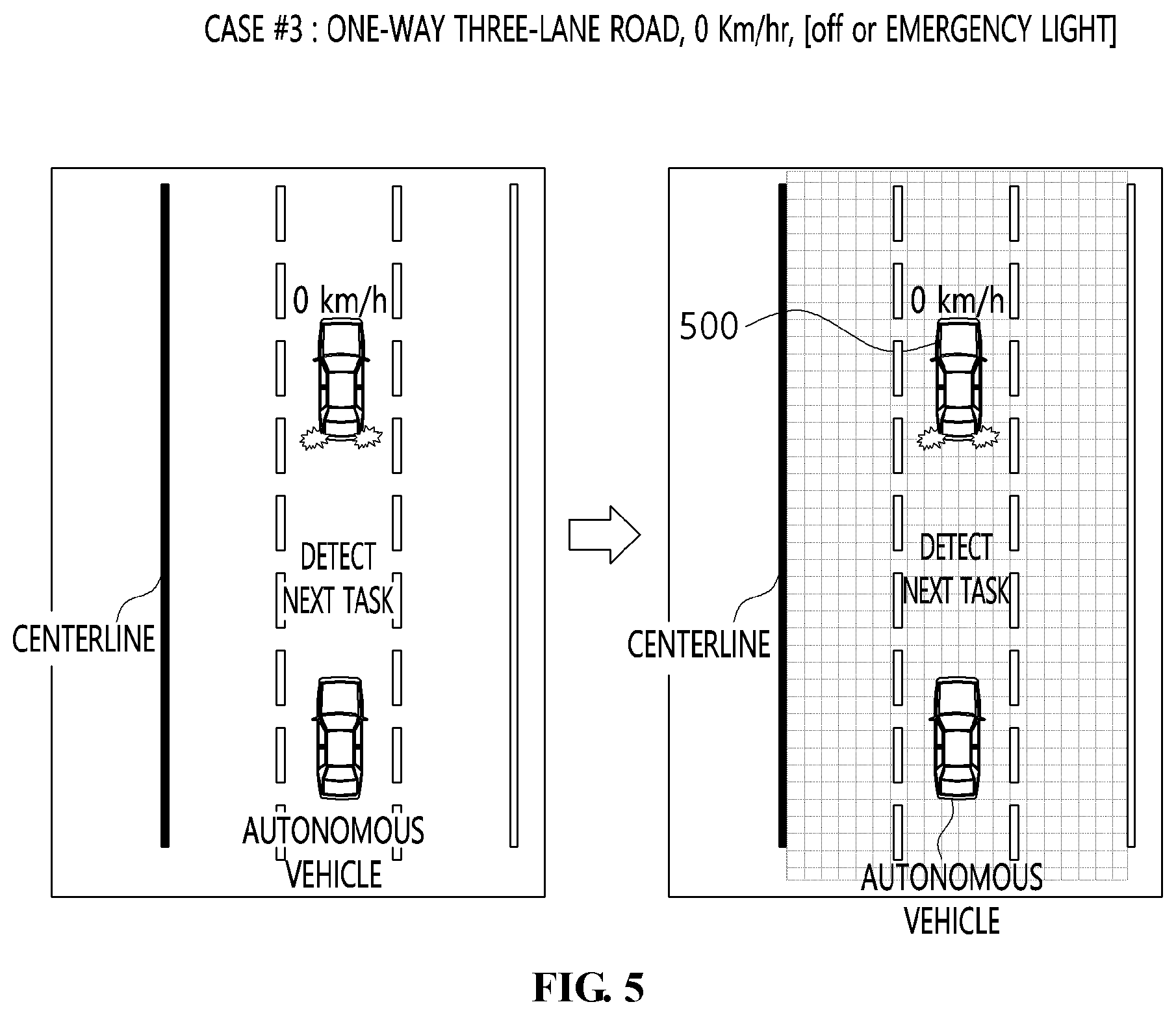 Patent US12304528 Figure 5 – Autonomous driving method for avoiding stopped vehicle and apparatus for the same