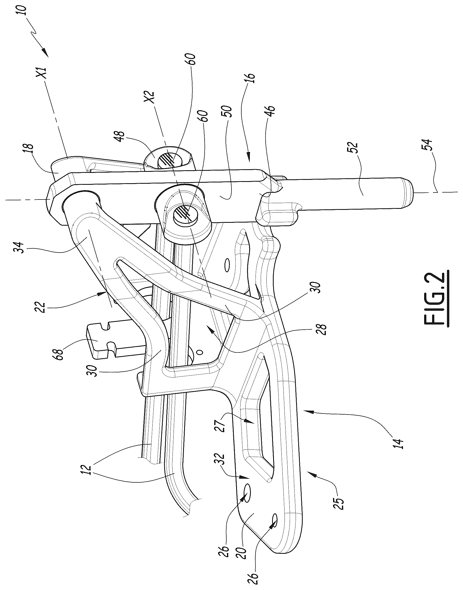 Patent US12304535 Figure 2 – Unlocking system, bogie comprising such a system and associated manufacturing method