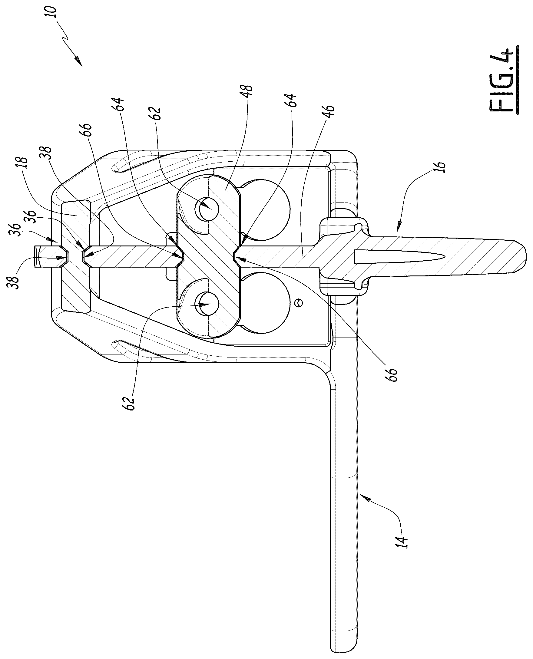 Patent US12304535 Figure 4 – Unlocking system, bogie comprising such a system and associated manufacturing method