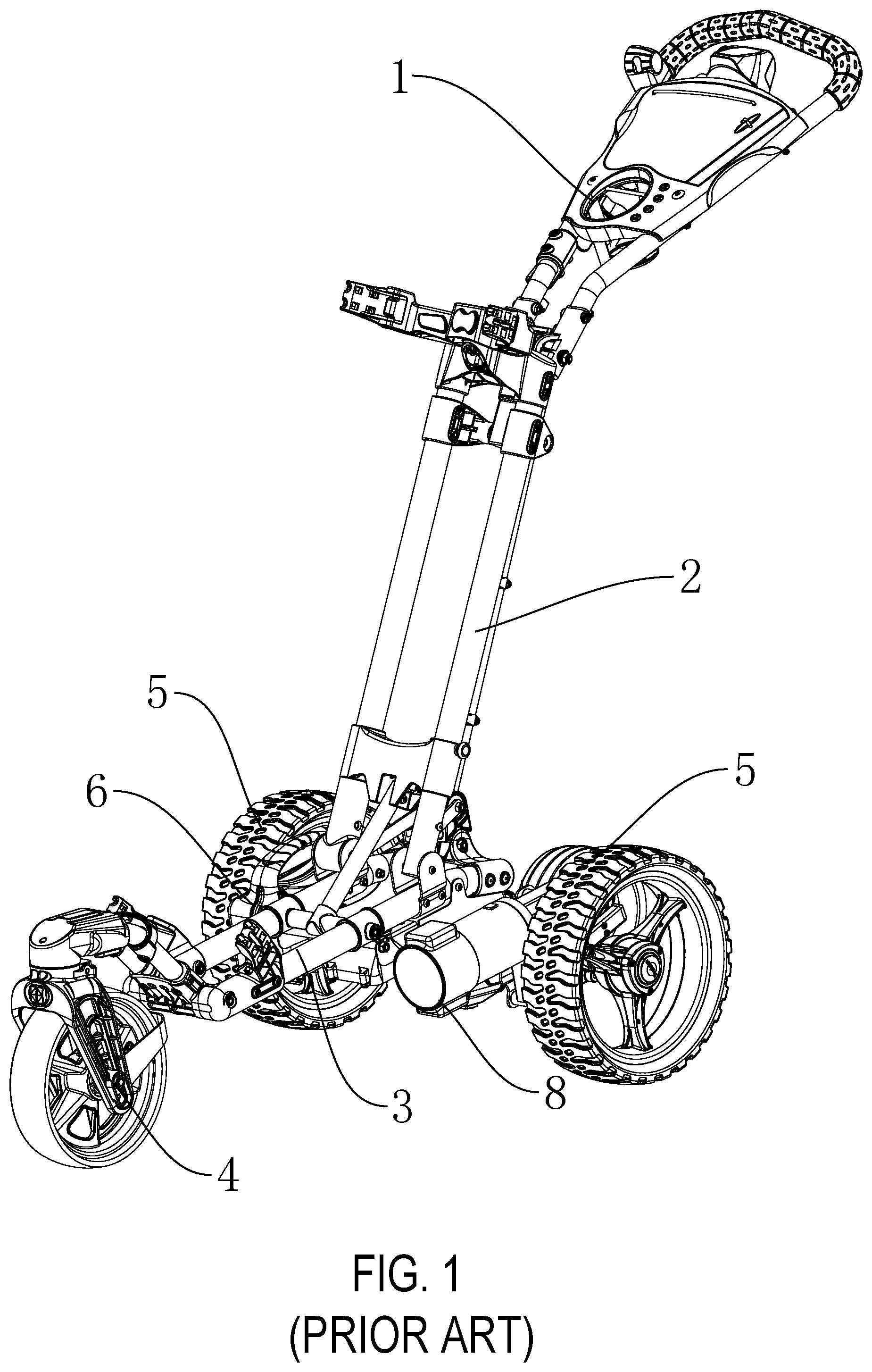 Patent US12304545 Figure 1 – Electric golf trolley