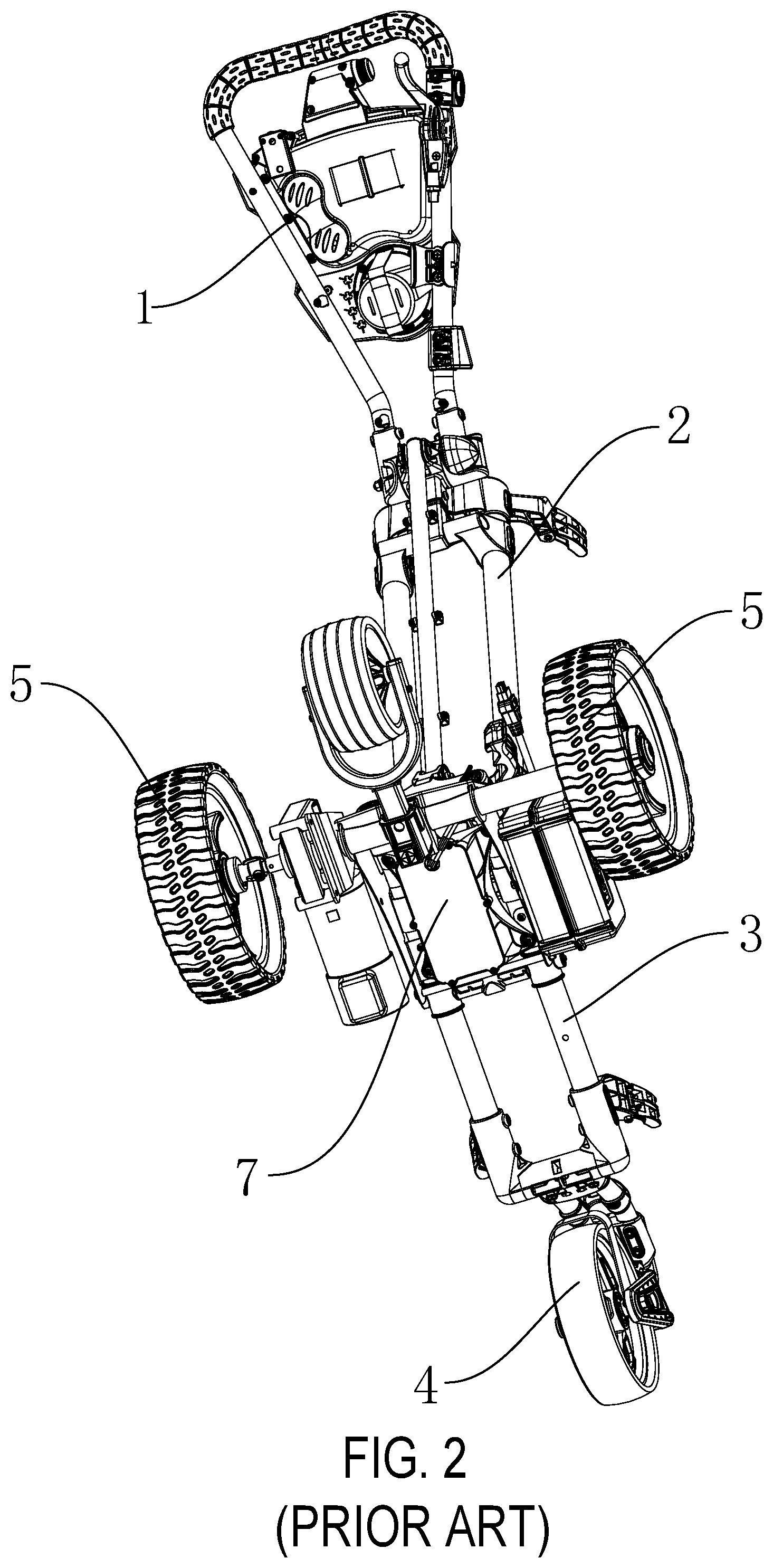 Patent US12304545 Figure 2 – Electric golf trolley