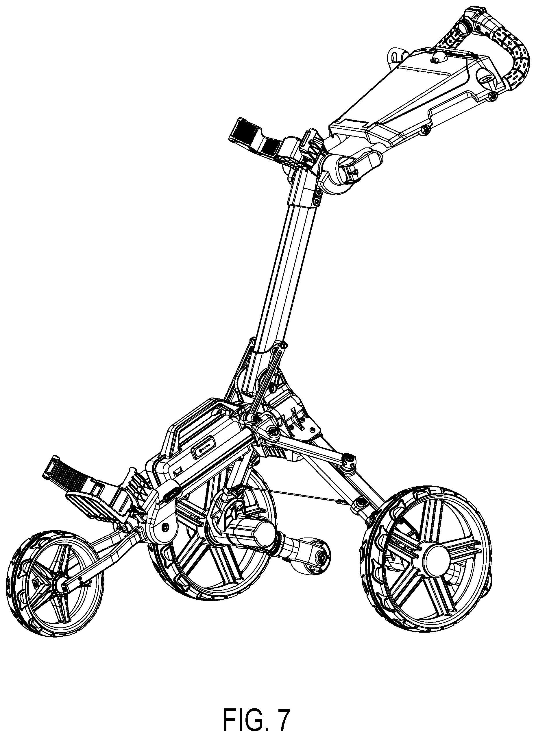Patent US12304545 Figure 7 – Electric golf trolley