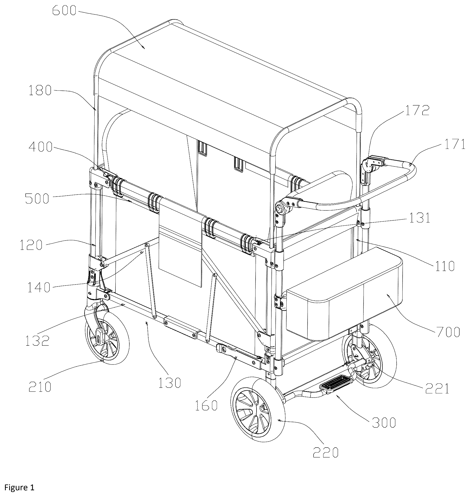 Patent US12304547 — Foldable stroller — Figure 1