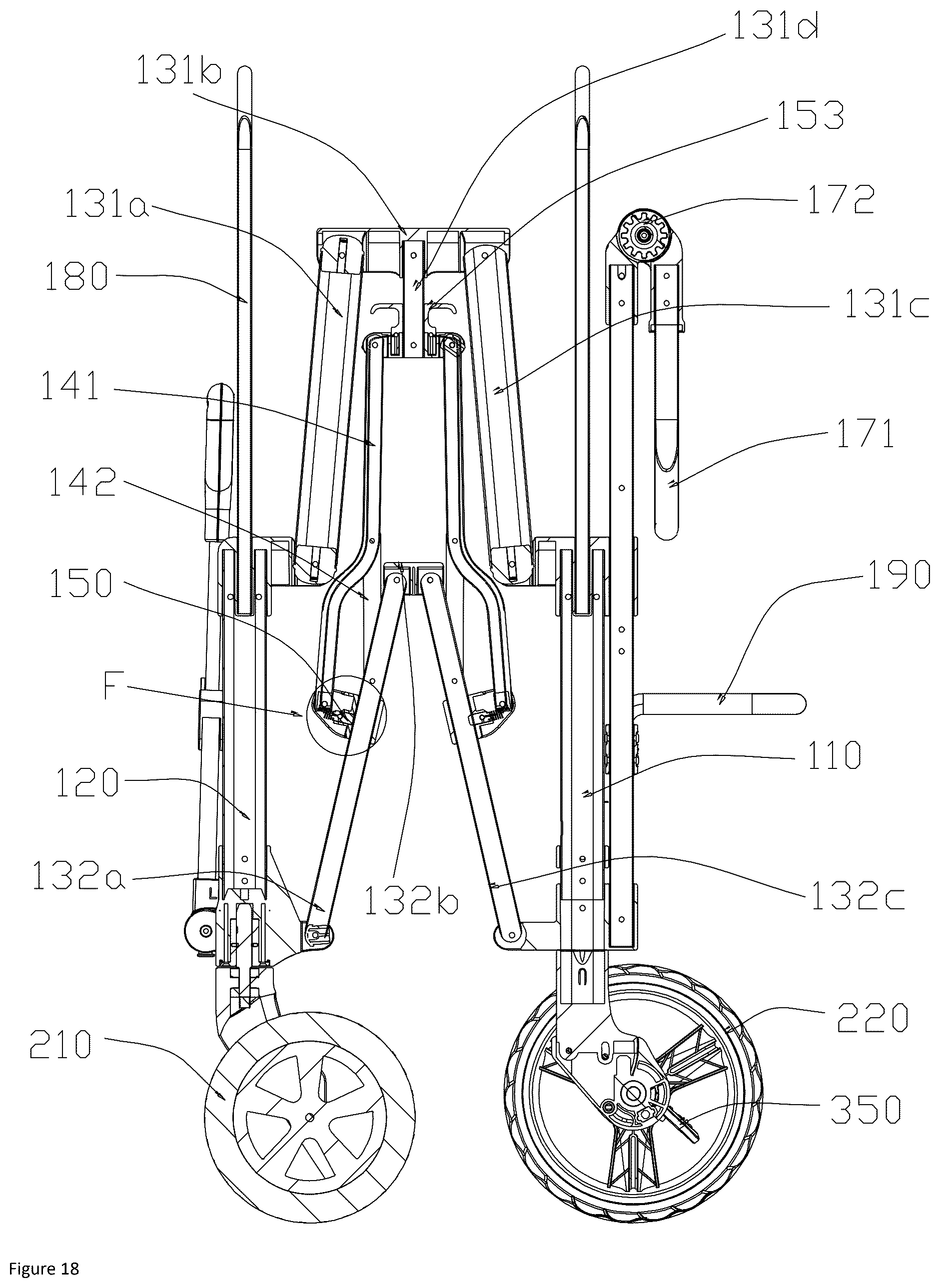 Patent US12304547 Figure 16 – Foldable stroller