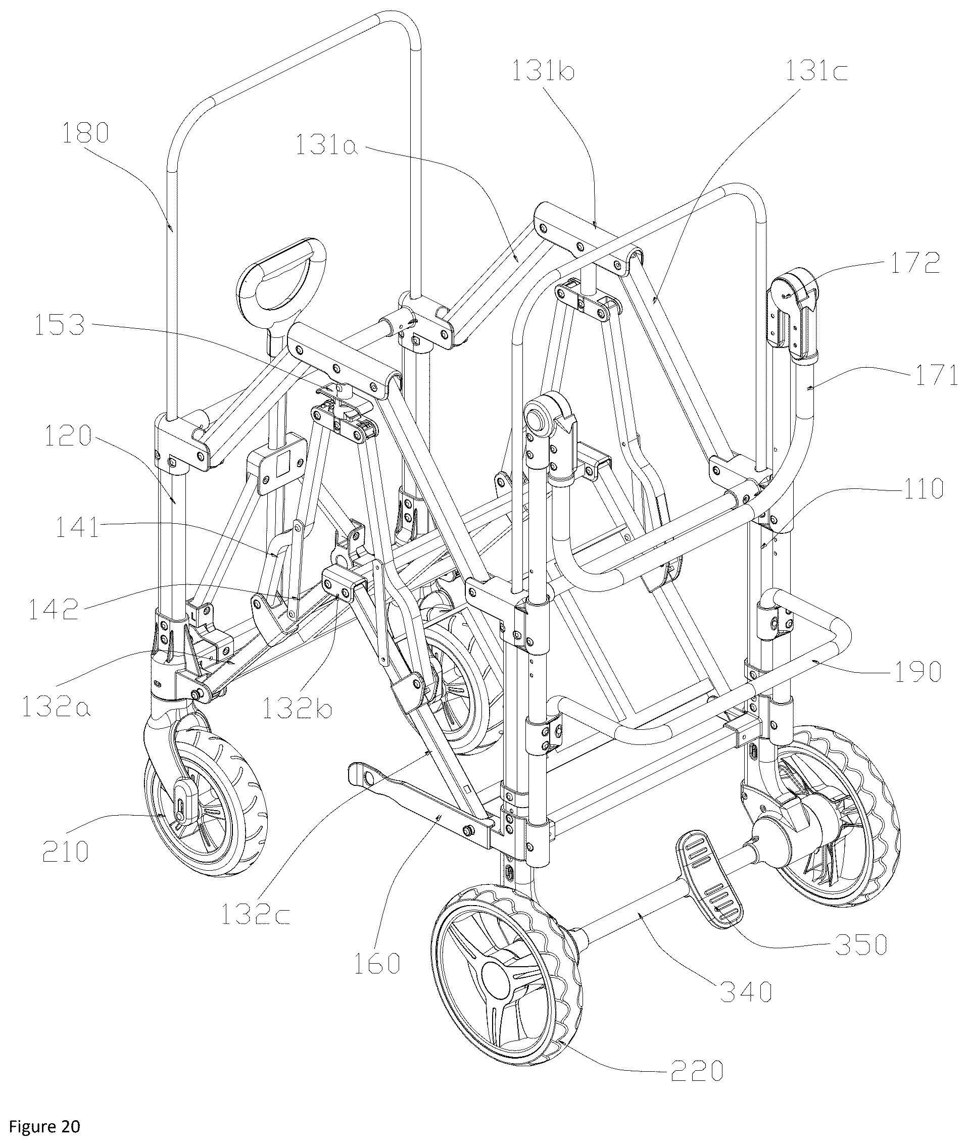 Patent US12304547 Figure 18 – Foldable stroller