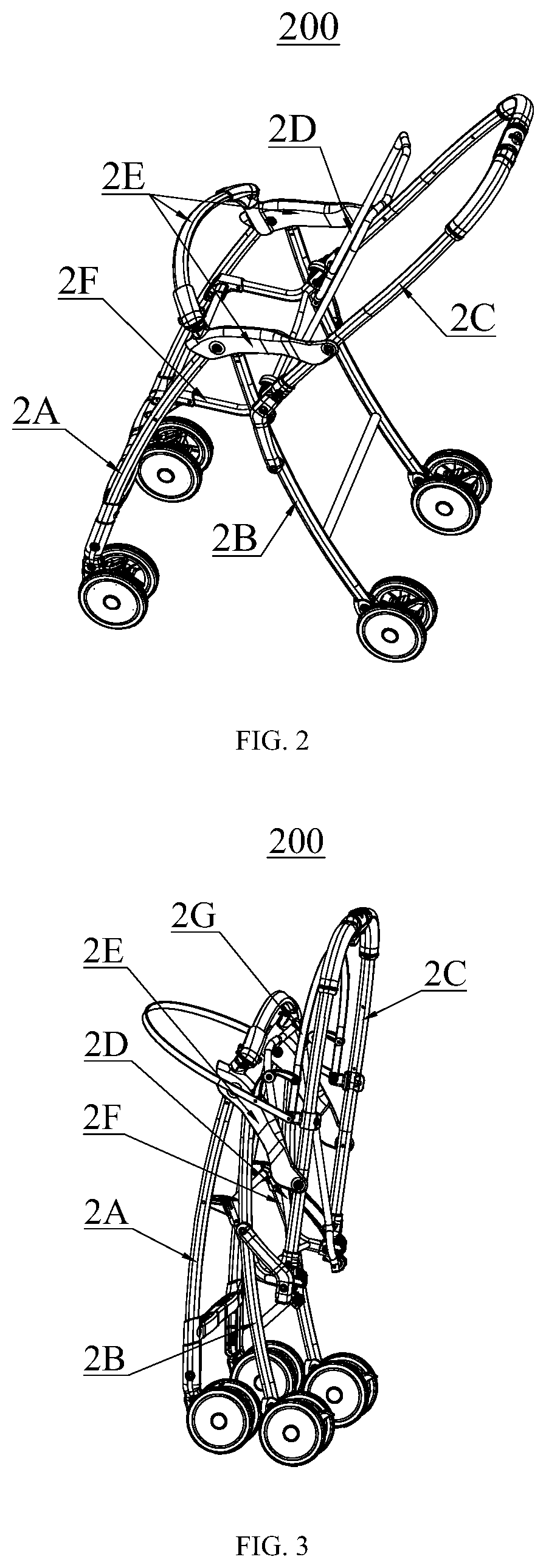 Patent US12304548 Figure 2 – Baby stroller and lateral seat cover portion thereof