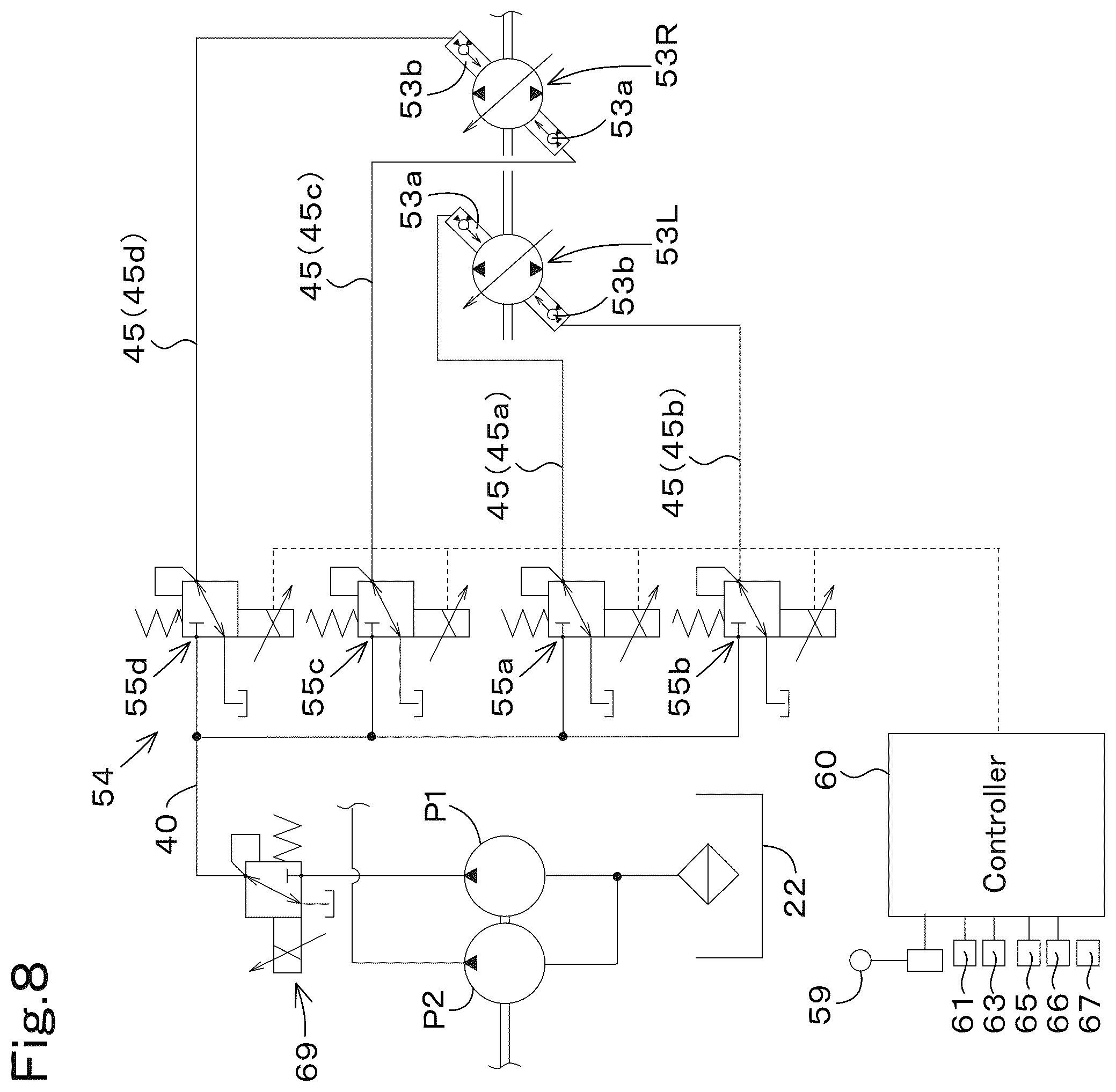 Patent US12304555 Figure 9 – Working machine