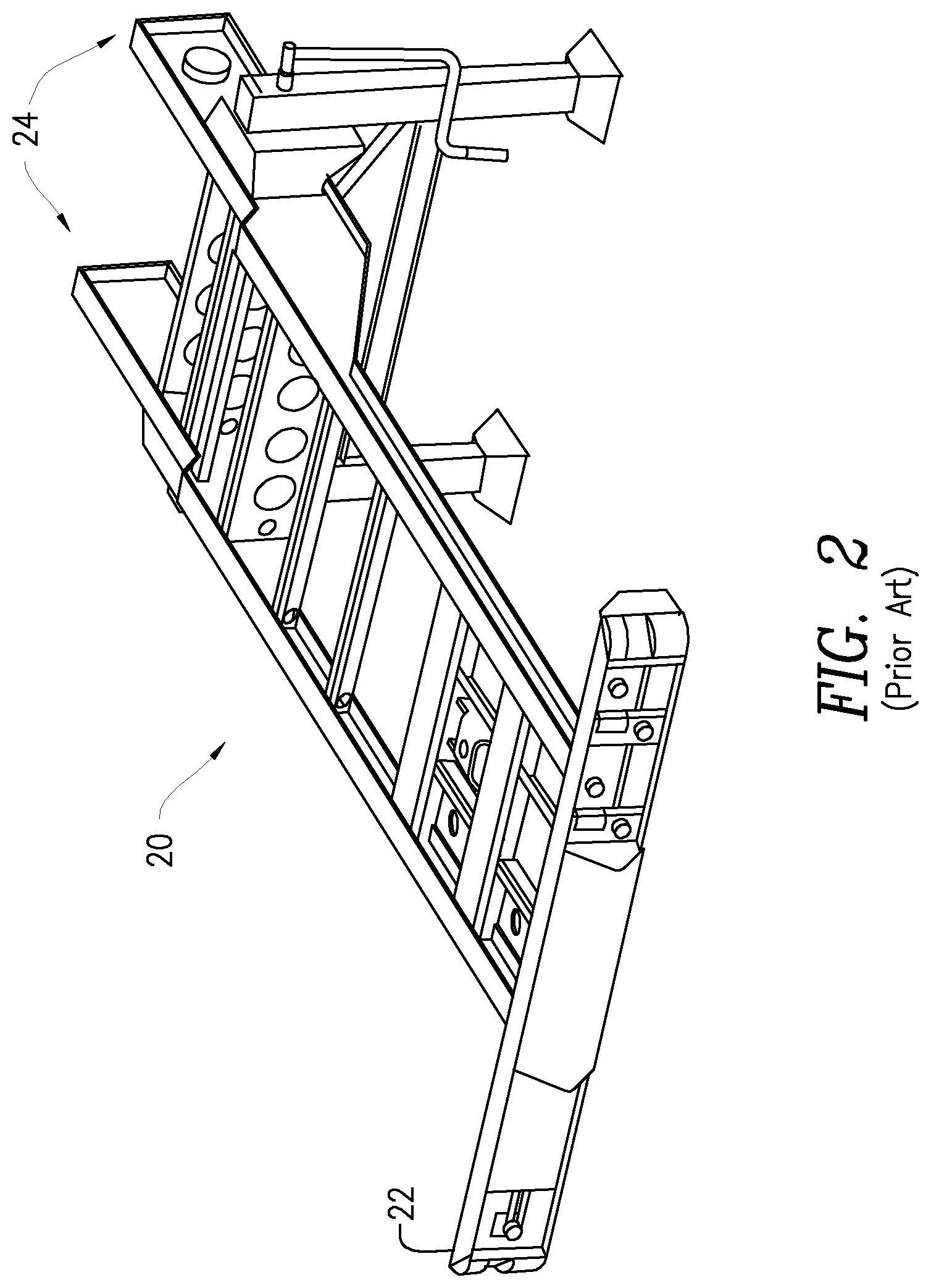 Patent US12304564 Figure 2 – Bolt-on front bolster for intermodal chassis