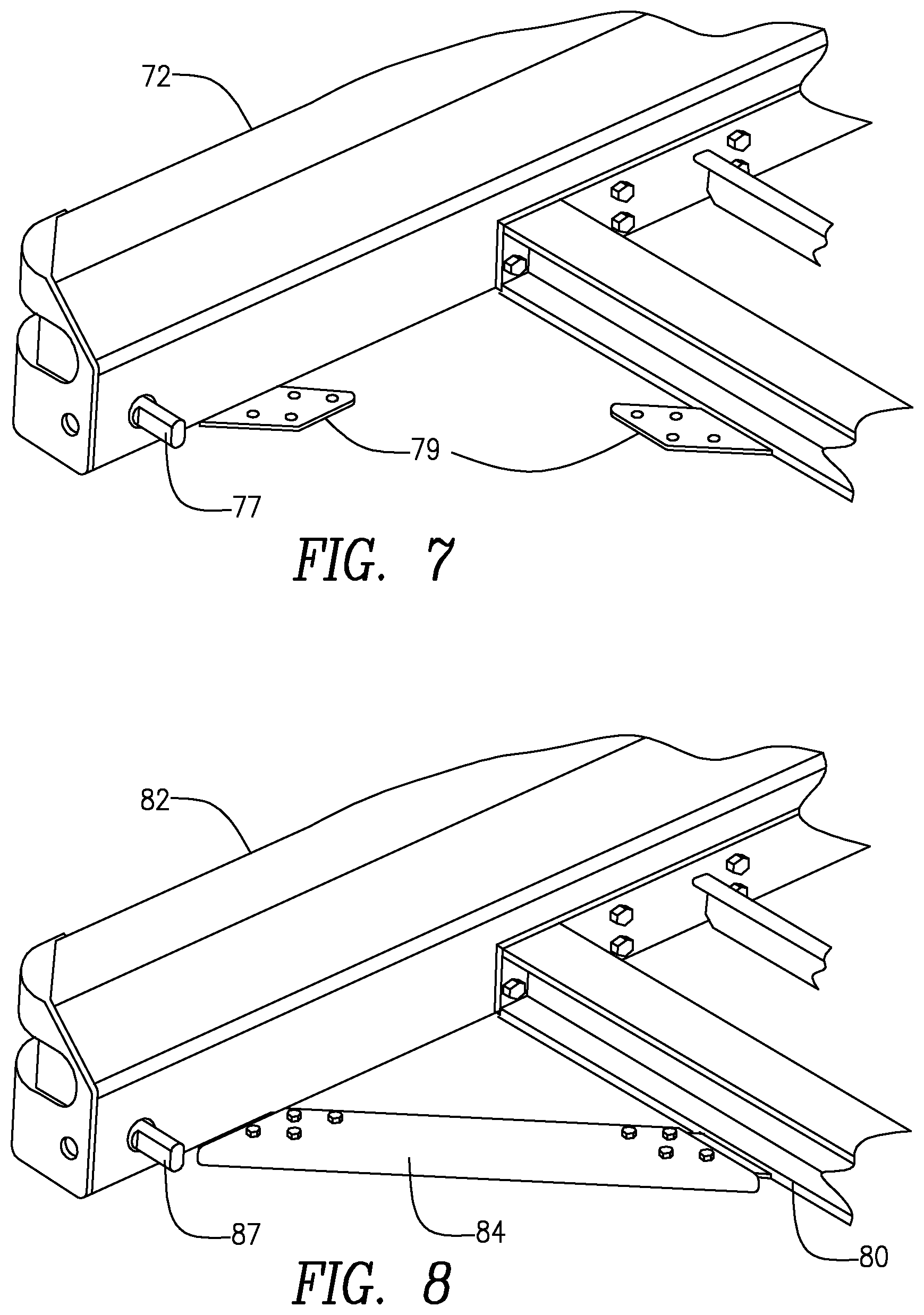 Patent US12304564 Figure 7 – Bolt-on front bolster for intermodal chassis
