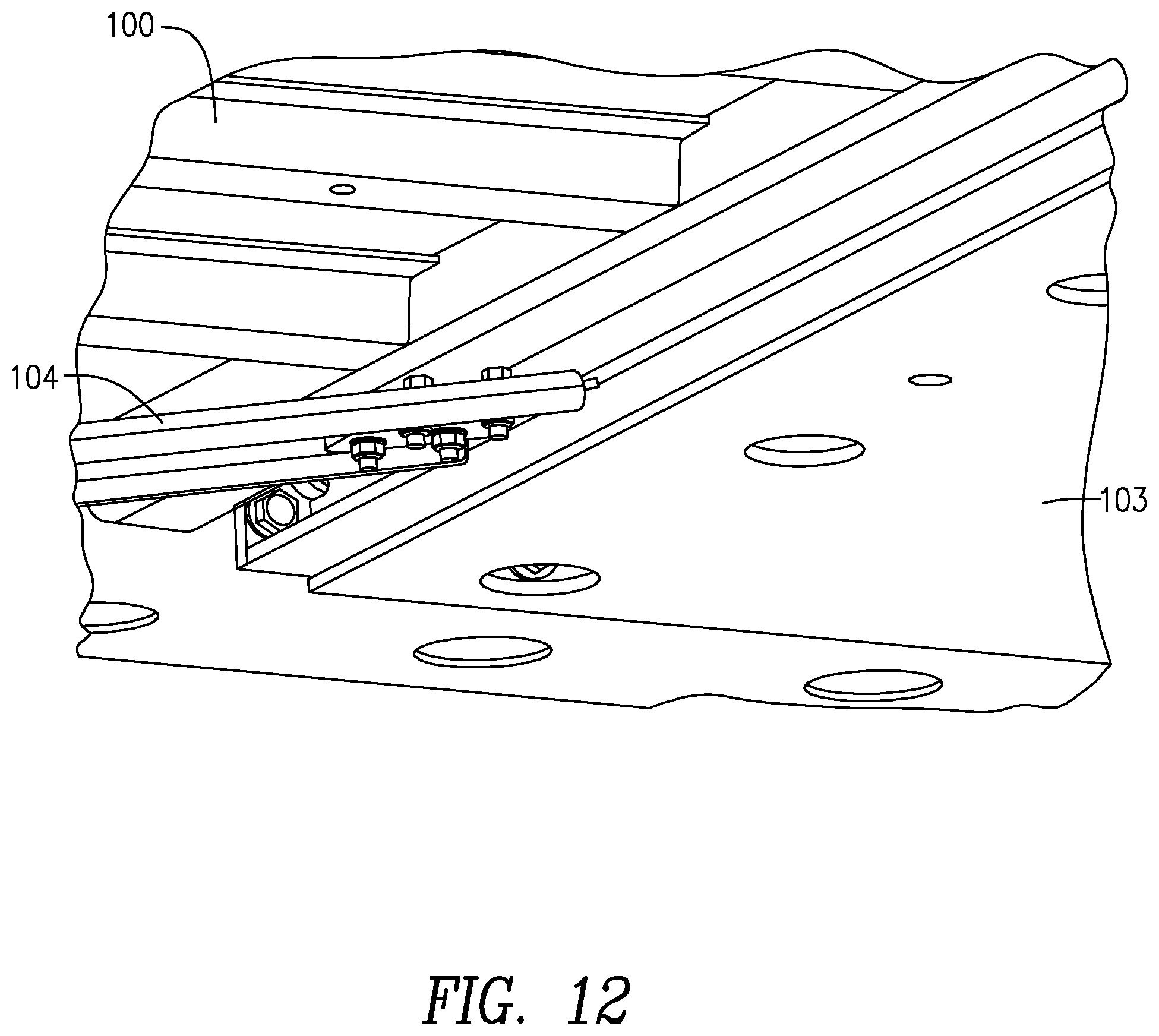 Patent US12304564 Figure 11 – Bolt-on front bolster for intermodal chassis